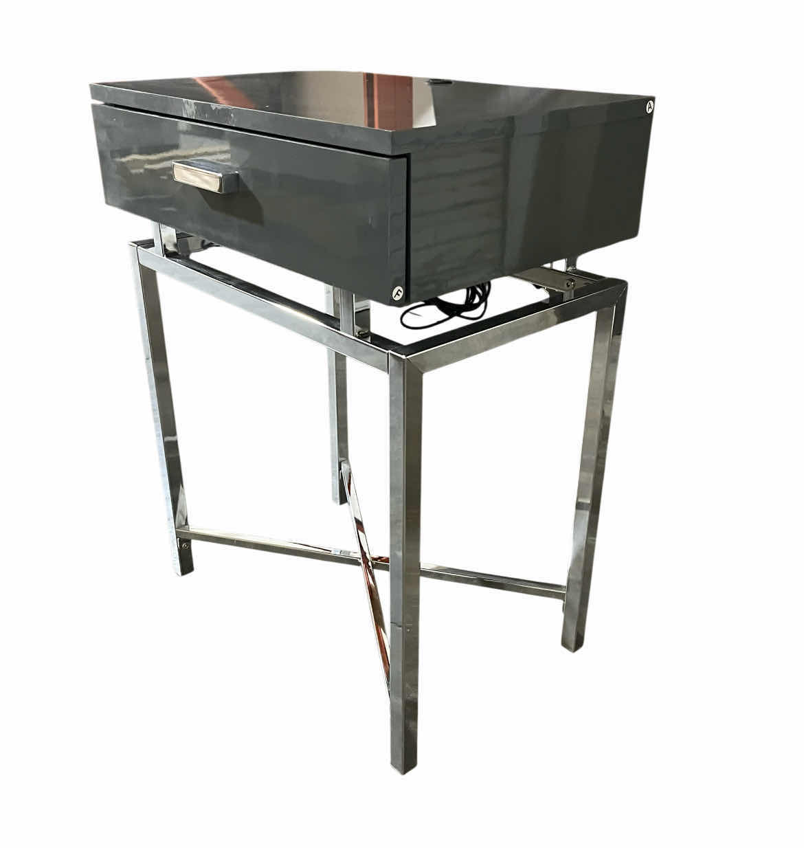 Photo 1 of COASTER Z2 PREMIUM GREY & CHROME ACCENT TABLE 18” X 12.5” H24”