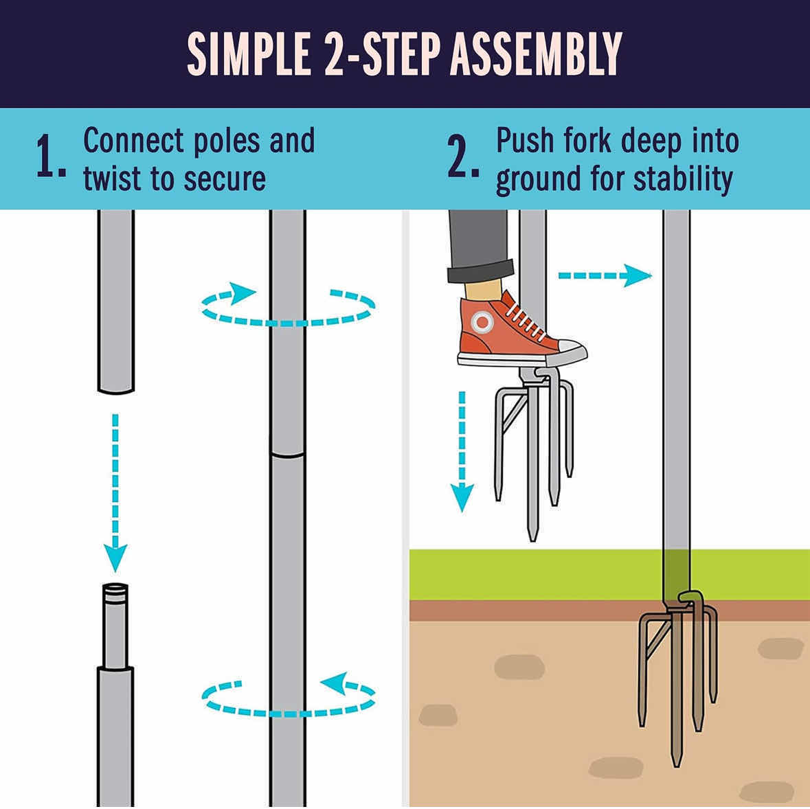 Photo 1 of HOLIDAY STYLING 2-PACK STRING LIGHT POLE W HOOKS
