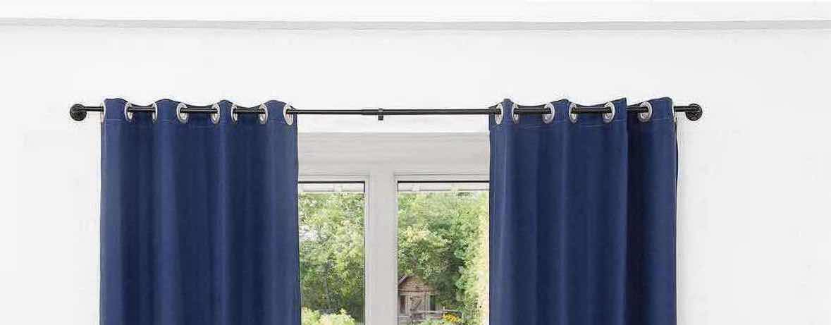 Photo 1 of INDUSTRIAL MATTE BLACK CURTAIN ROD 86”-144”