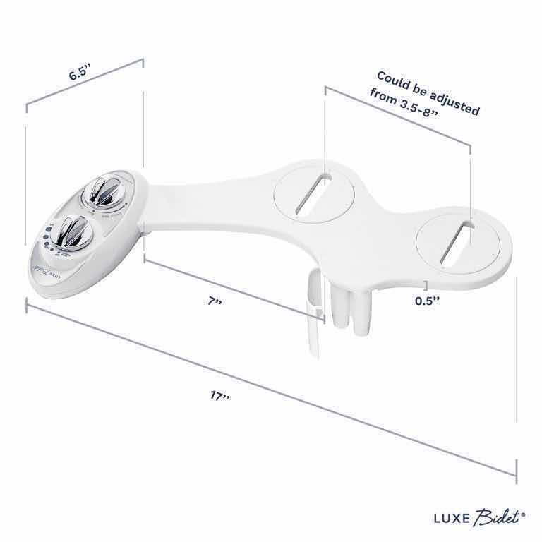 View 3 of LUXE BIDET PEARL GREY SELF-CLEANING DUAL NOZZLE NON-ELECTRIC BIDET TOILET SEAT ATTACHMENT