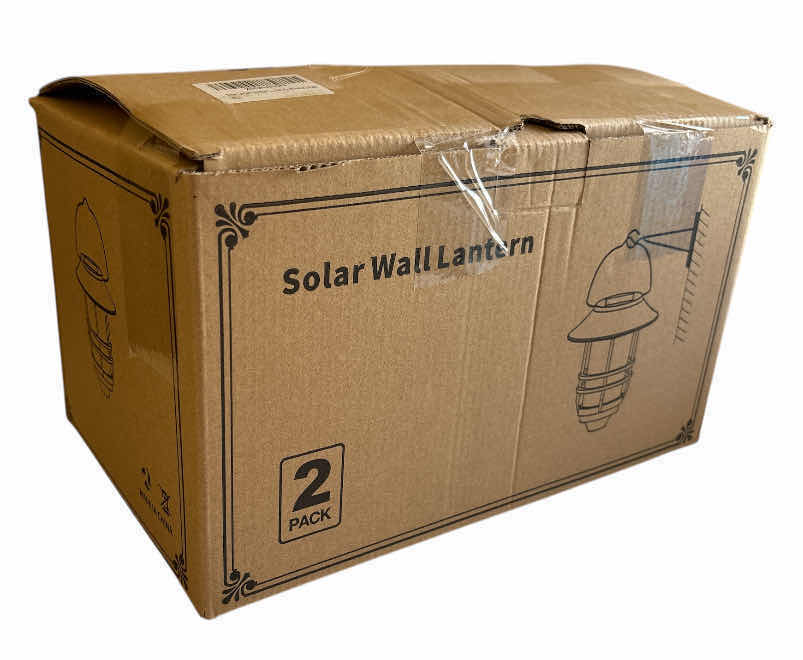 Photo 1 of SOLAR OUTDOOR BLACK FINISH WALL MOUNT HANGING LANTERN LIGHTS (2-PACK)