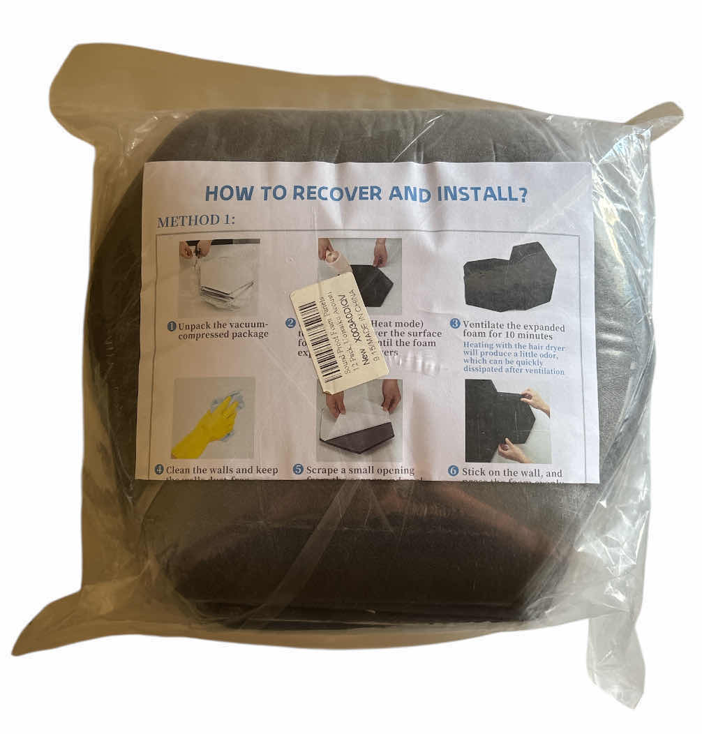 Photo 1 of ACOUSTIC SOUND PROOF SELF-ADHESIVE BLACK HEXAGON FOAM PANELS 12-PACK