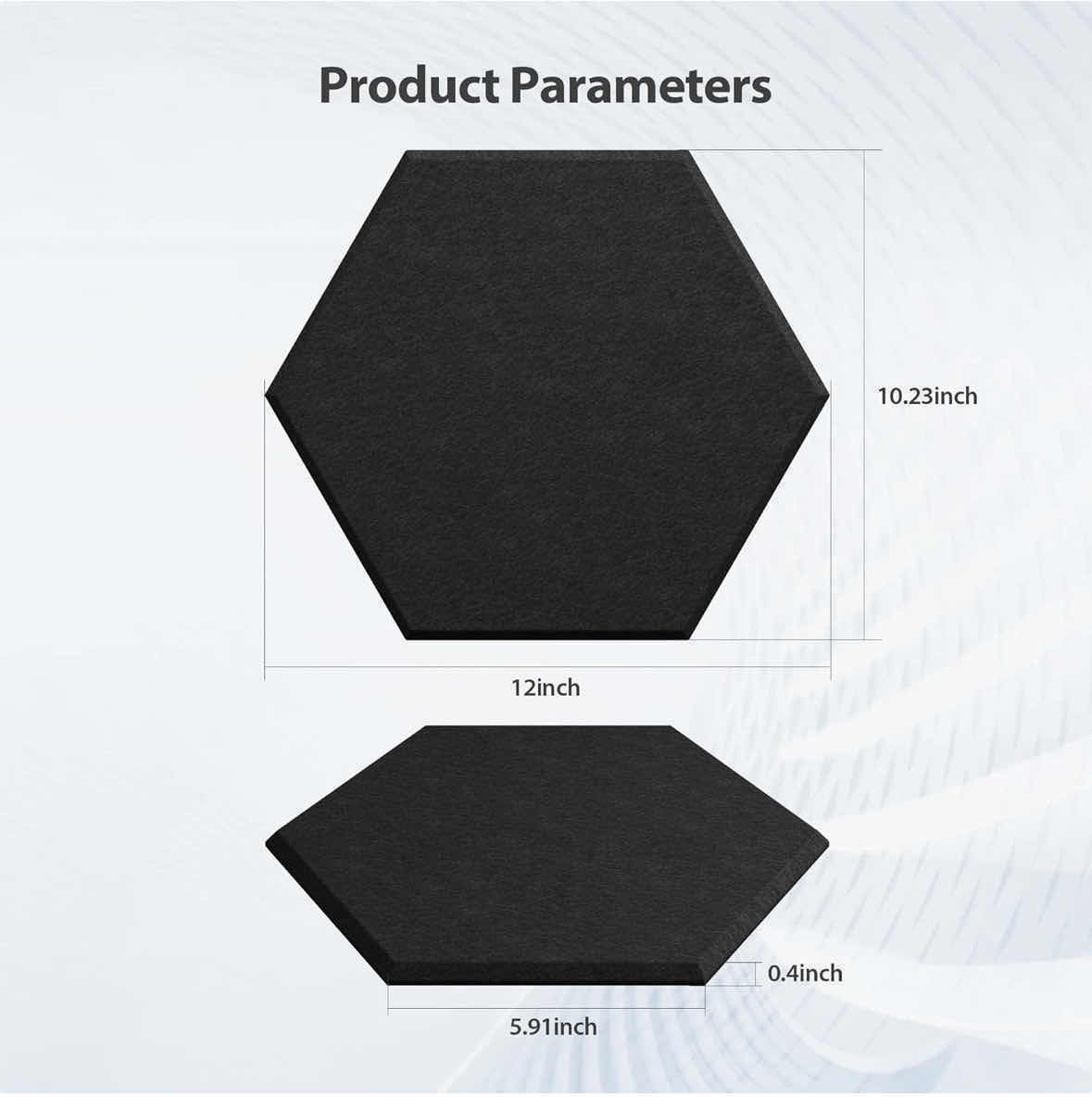 Photo 1 of ACOUSTIC SOUND PROOF SELF-ADHESIVE BLACK HEXAGON FOAM PANELS 12-PACK