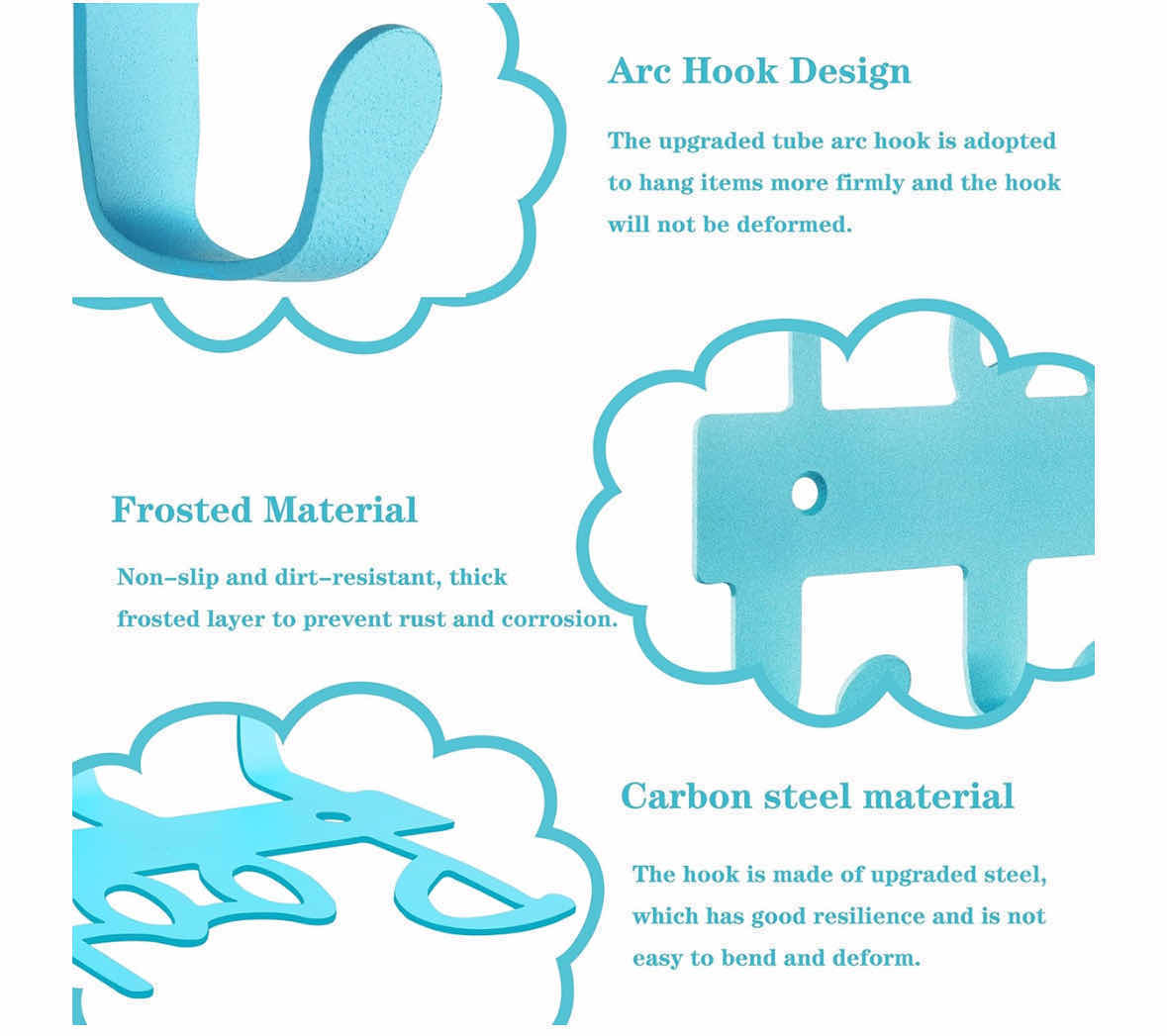 Photo 3 of TEAL CARBON STEEL POOL TOWEL RACK W 8 HOOKS 16” X 4.75”