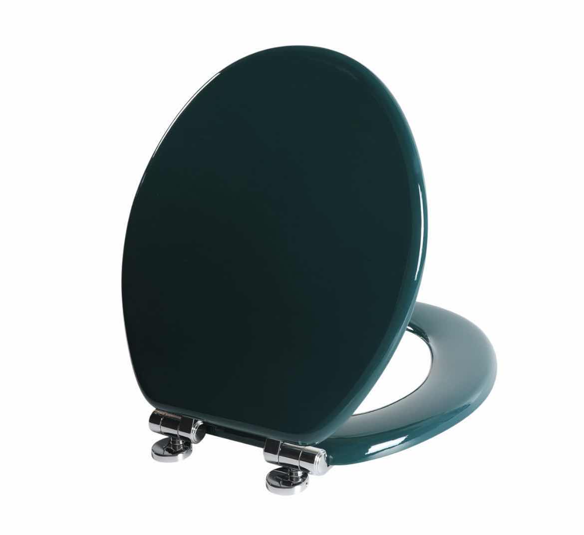 Photo 1 of ANGEL SHIELD DARK GREEN QUIET-CLOSE TOILET SEAT W ZINC ALLOY HINGES