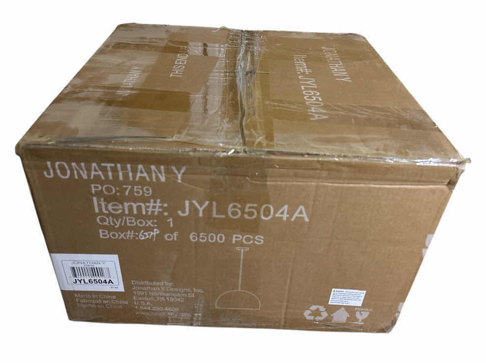 Photo 1 of JONATHAN-Y CREAM CAMPANA 20” 1-LIGHT BOHEMIAN MODERN WOVEN RATTAN/IRON LED PENDANT JYL6504A