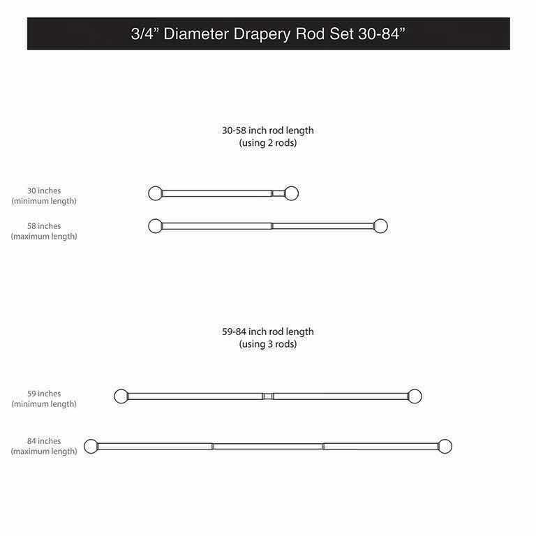 Photo 1 of MAINSTAYS BLACK/OIL RUBBED BRONZE SINGLE DRAPERY CURTAIN ROD 30”- 84”