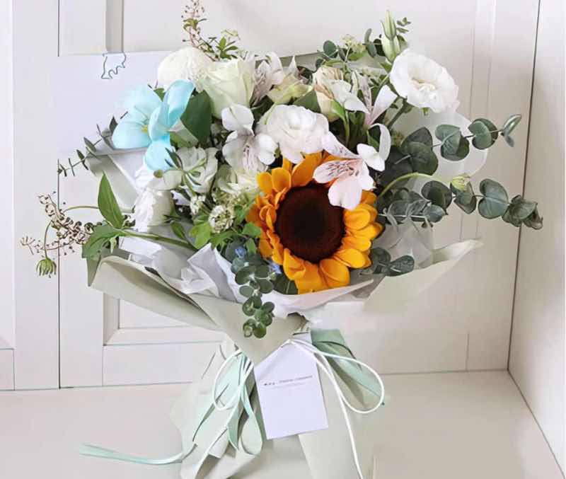 Photo 2 of EUROPEAN ELEGANT LIGHT BEAN GREEN WATERPROOF FLOWER BOUQUET WRAPPING ROLL 23.6” X 32.8’
