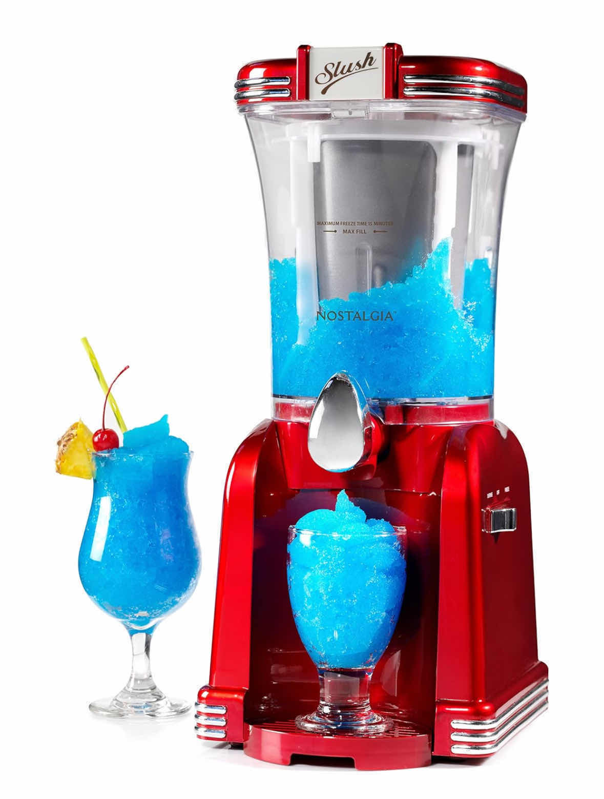 View 1 of NOSTALGIA RETRO RED 32OZ SLUSHY DRINK MAKER NSM32RRD1