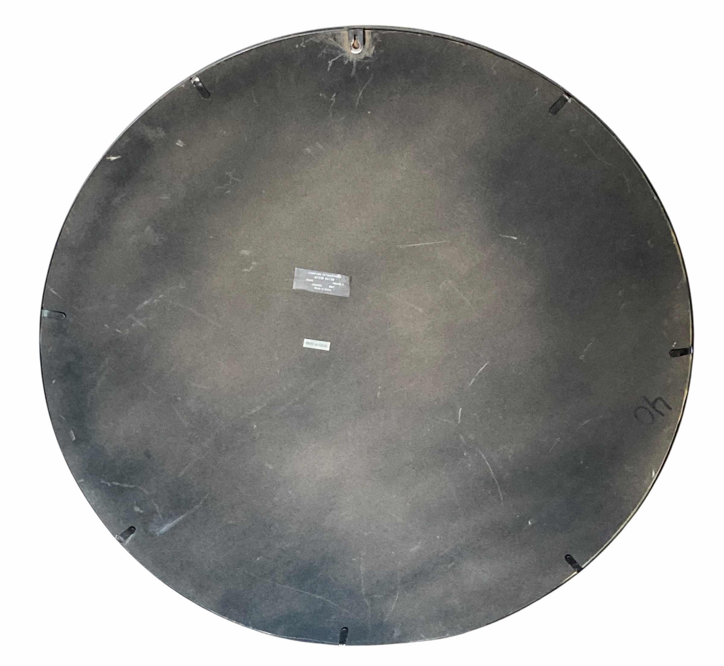 Photo 1 of FLORAL INLAY BLACK METAL FRAMED MIRROR 29.5”