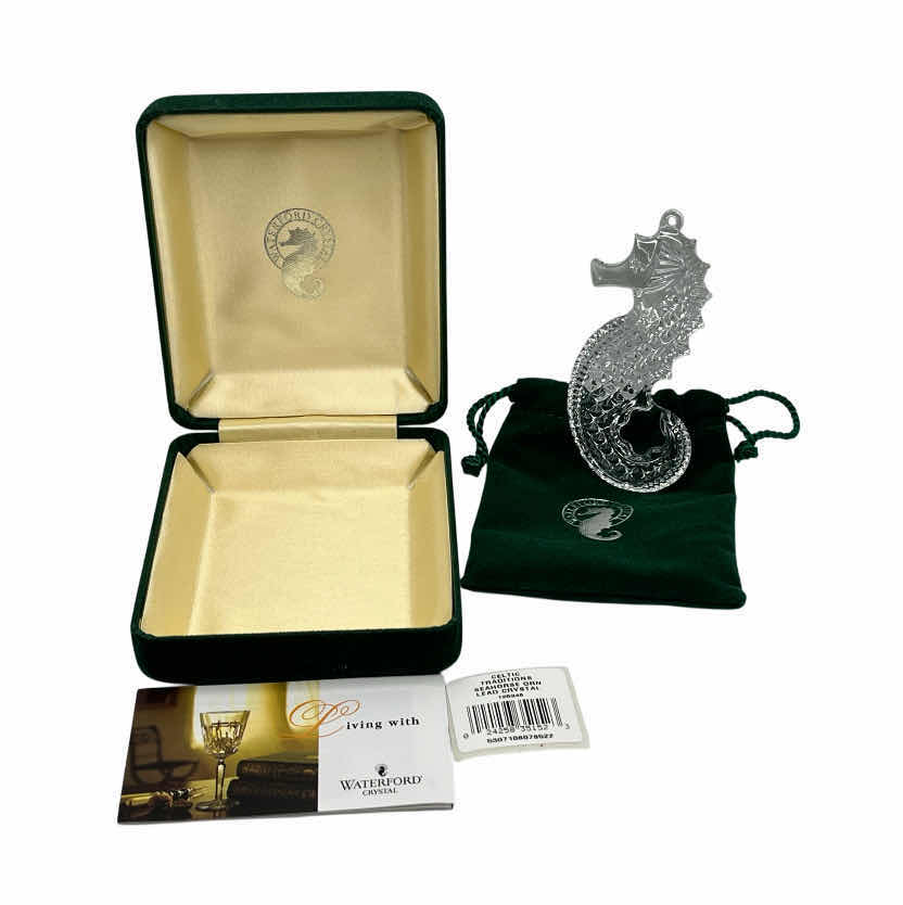 Photo 1 of WATERFORD CELTIC TRADITIONS SEAHORSE ORN LEAD CRYSTAL CHRISTMAS ORNAMENT 126346 W ORIGINAL BOX