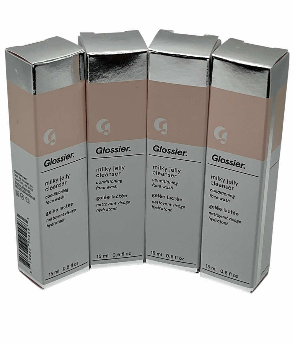 Photo 1 of GLOSSIER MILKY JELLY CLEANSER CONDITIONING FACE WASH 15ML/0.5FL OZ 4-PACK