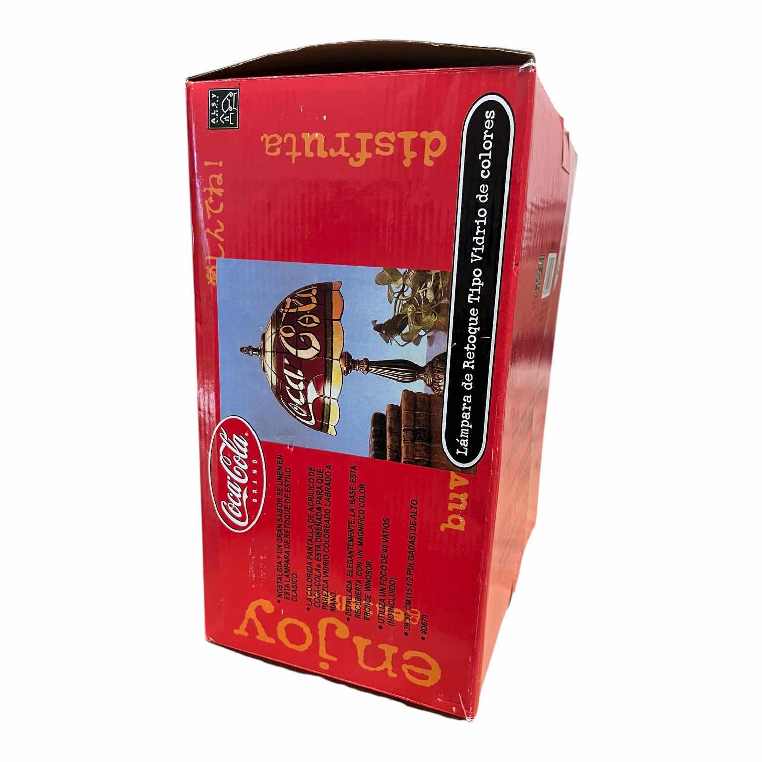 Photo 1 of New.  COCA-COLA 12” MINI TIFFANY STYLE LAMP #D679