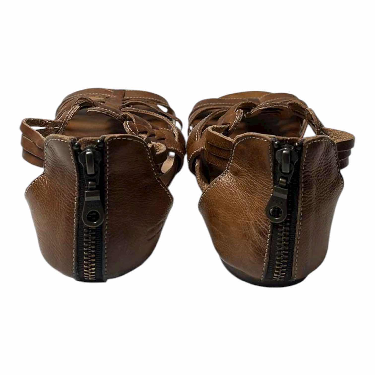 Photo 1 of BED-STU CARA RUSTIC TAN WOVEN LEATHER SANDALS WOMENS SIZE 8.5