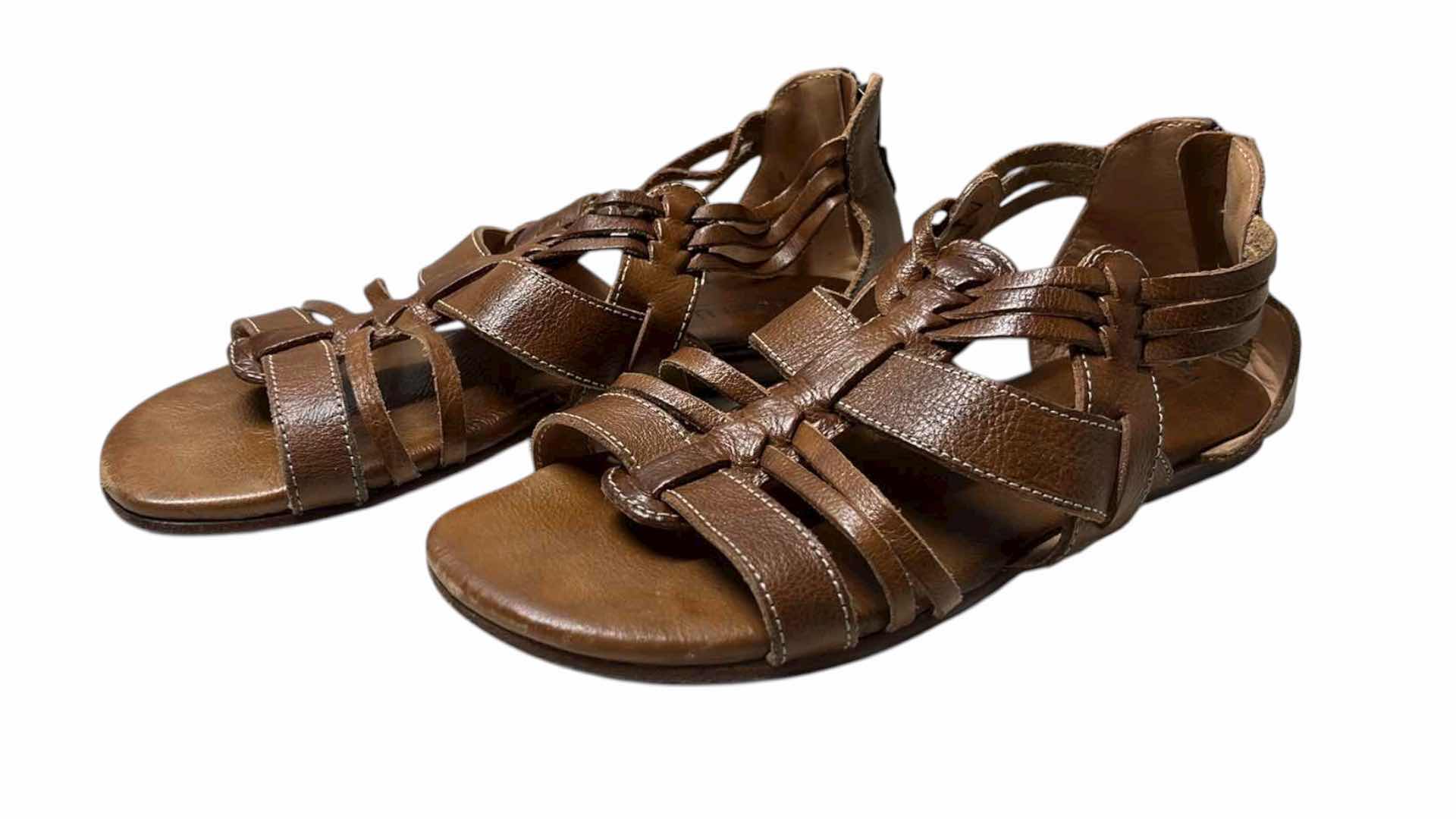 Photo 1 of BED-STU CARA RUSTIC TAN WOVEN LEATHER SANDALS WOMENS SIZE 8.5
