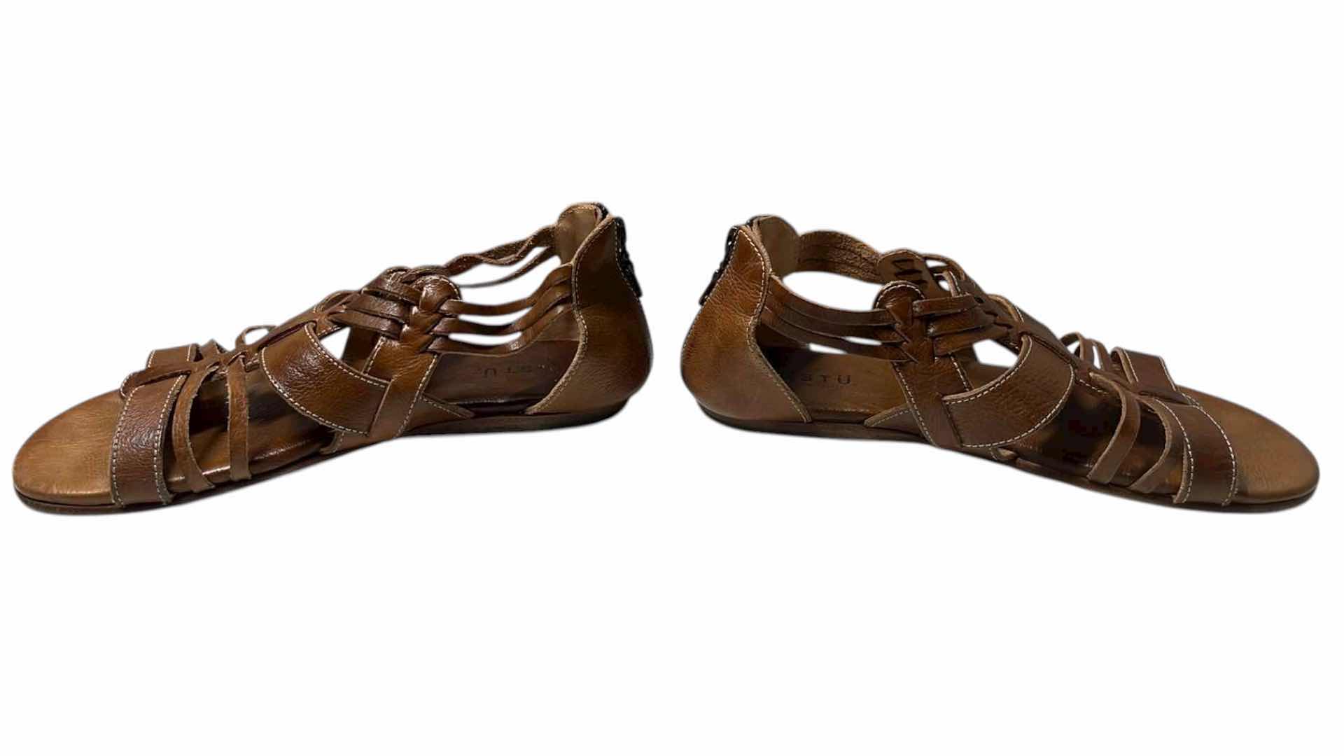 Photo 1 of BED-STU CARA RUSTIC TAN WOVEN LEATHER SANDALS WOMENS SIZE 8.5