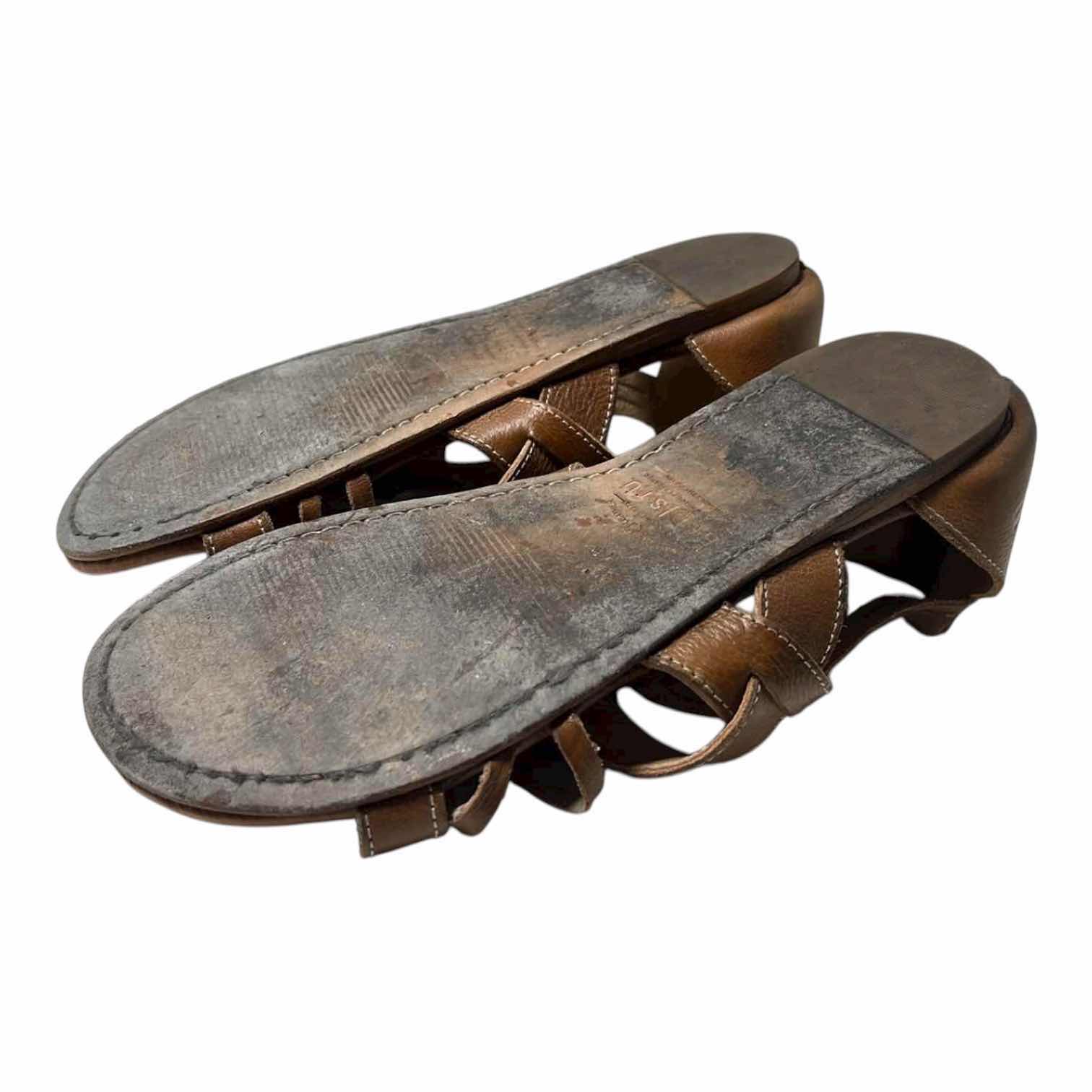 Photo 1 of BED-STU CARA RUSTIC TAN WOVEN LEATHER SANDALS WOMENS SIZE 8.5