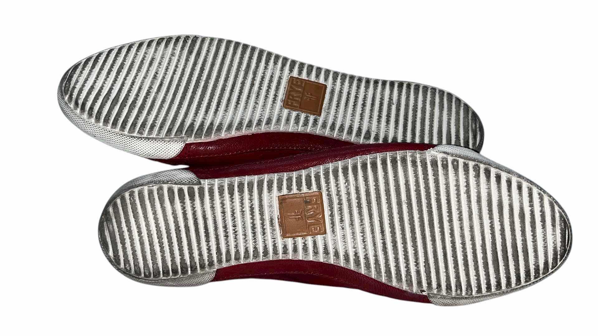 View 6 of FRYE RED KIRA HIGH TOO LEATHER SNEAKERS WOMENS SIZE 9