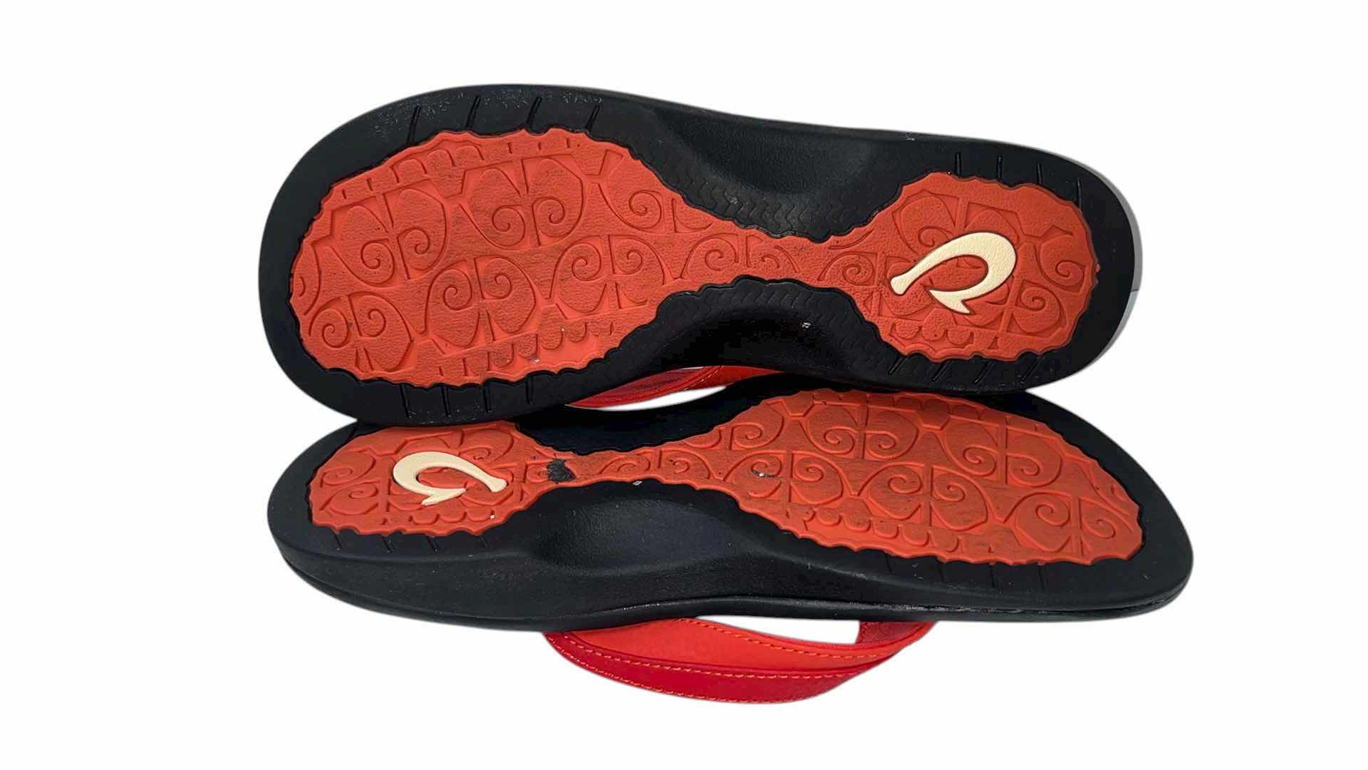 Photo 1 of OLUKAI OHANA HOT CORAL/BLACK BEACH SANDALS WOMENS SIZE 9