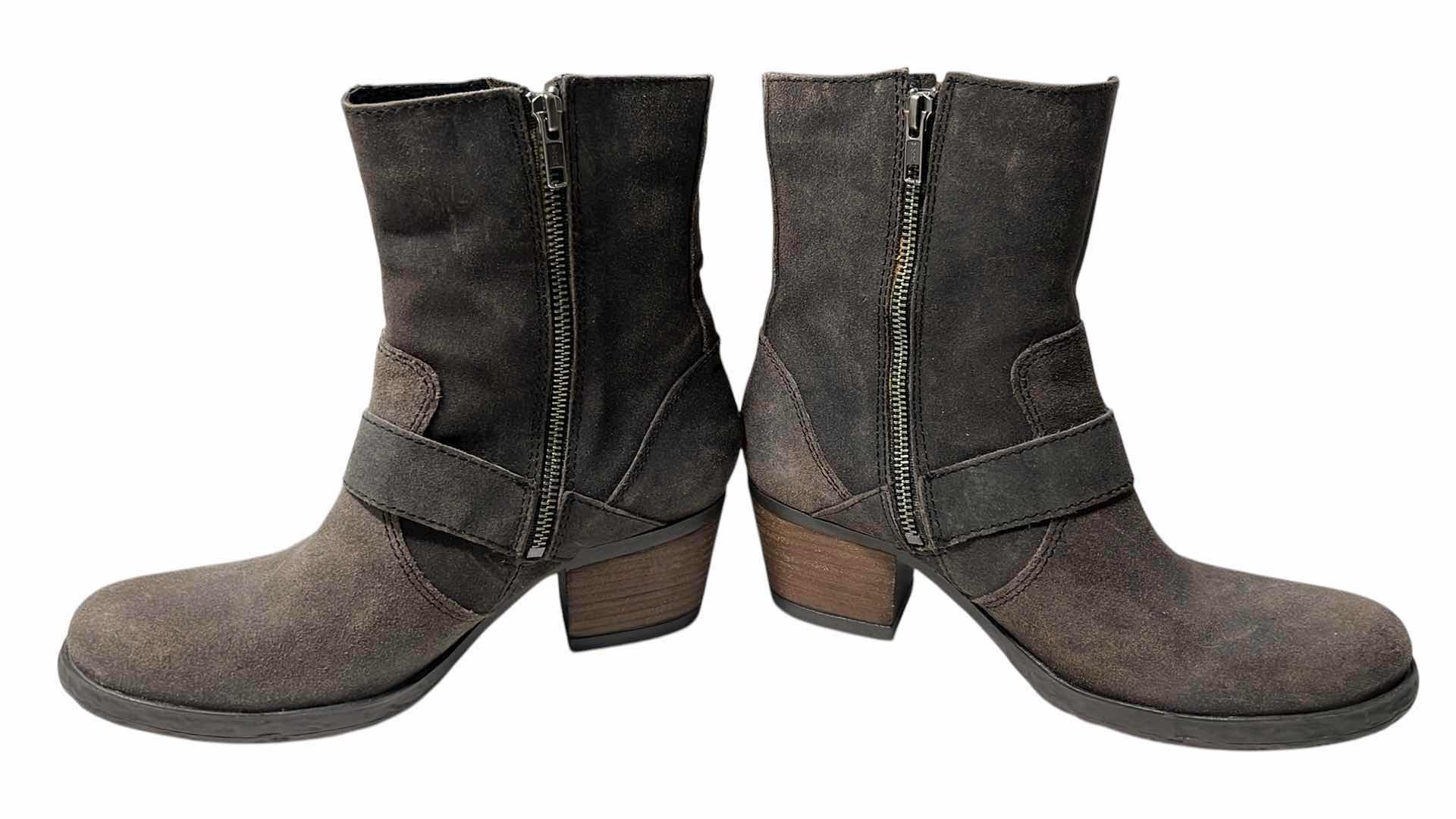 Photo 1 of BORN GALENE RUSTIC BROWN SUEDE MOTO BOOTS WOMENS SIZE 9