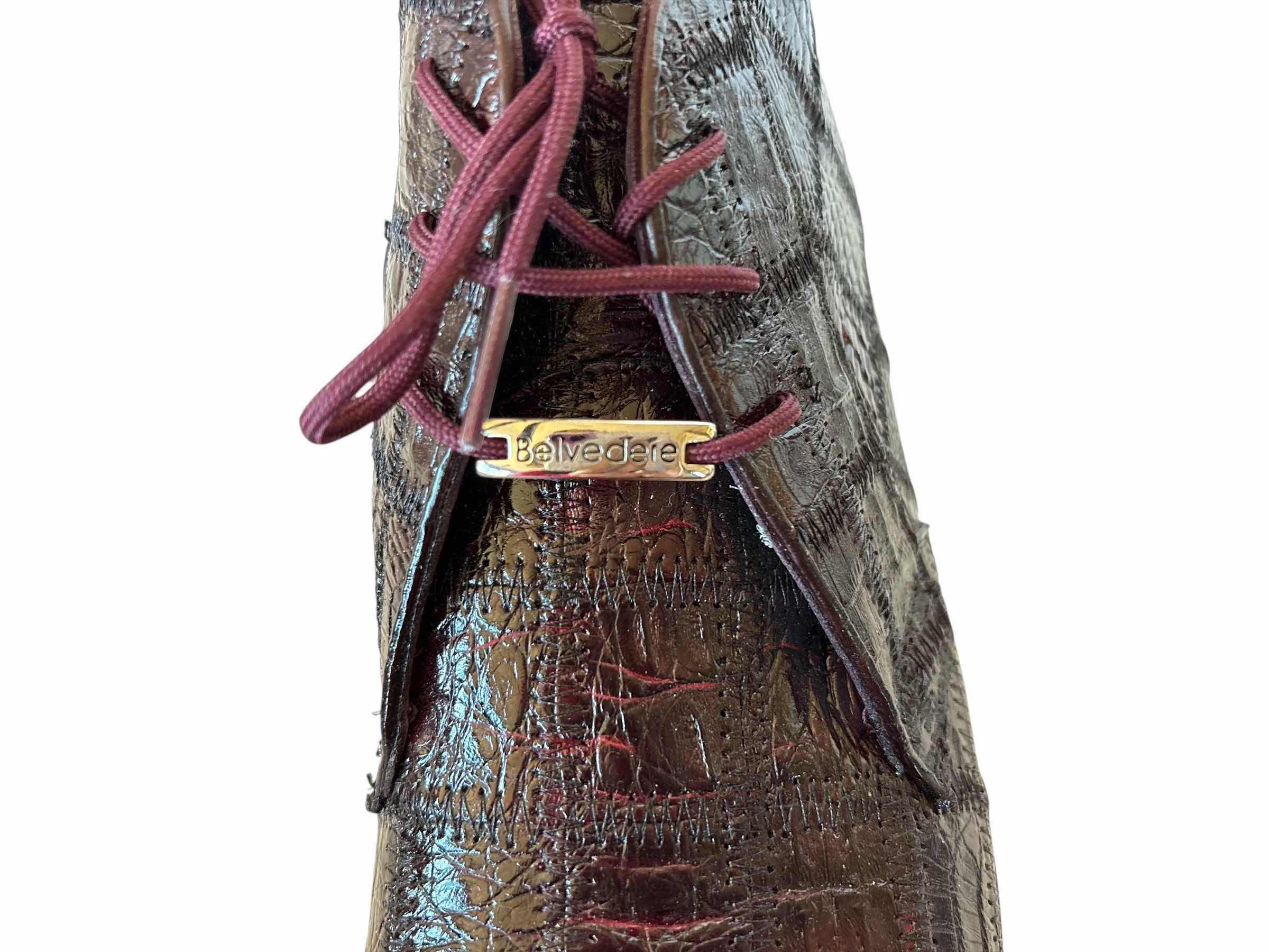 Photo 1 of BELVEDERE ALLIGATOR DRESS SHOES SIZE 8 MENS