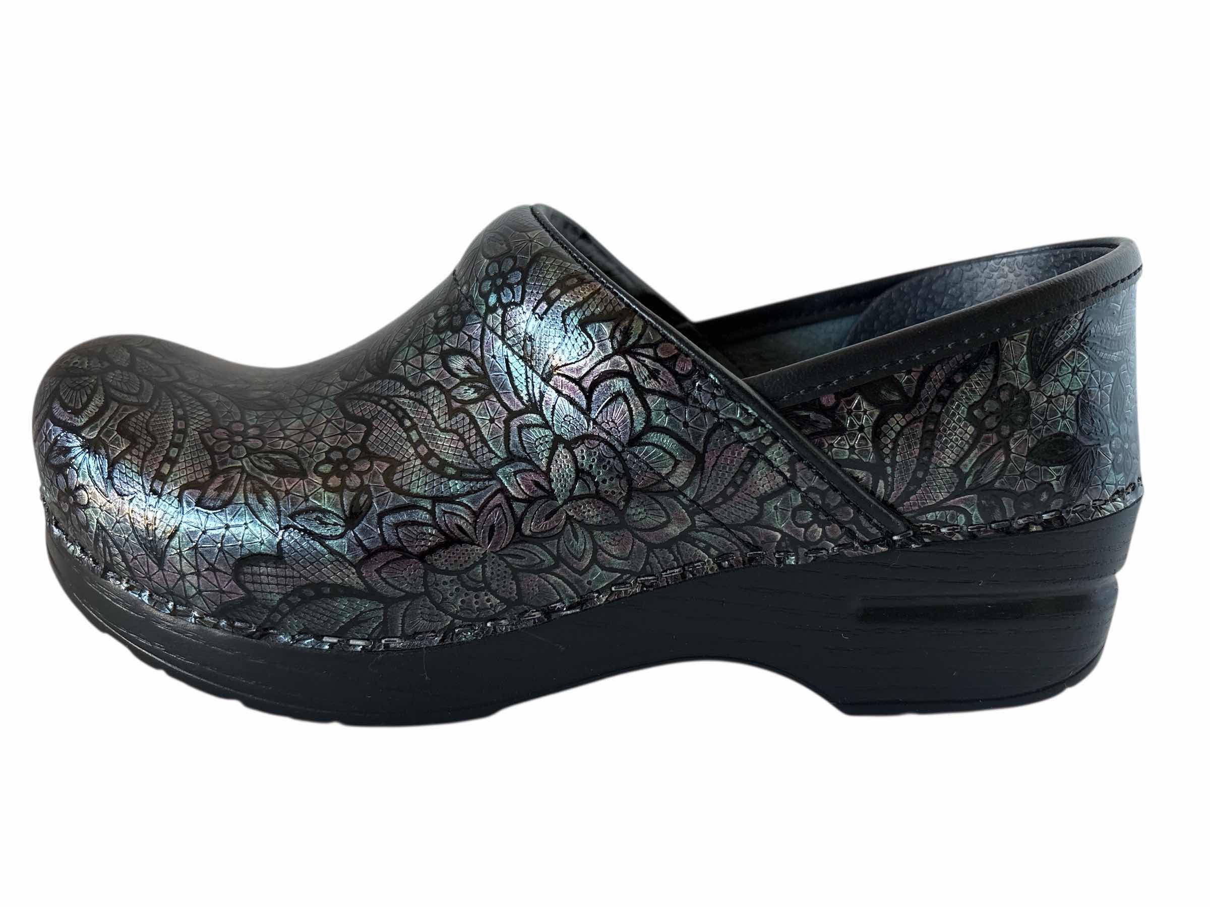 Photo 1 of DANSKO FLORAL CLOGS SIZE 37 WOMENS