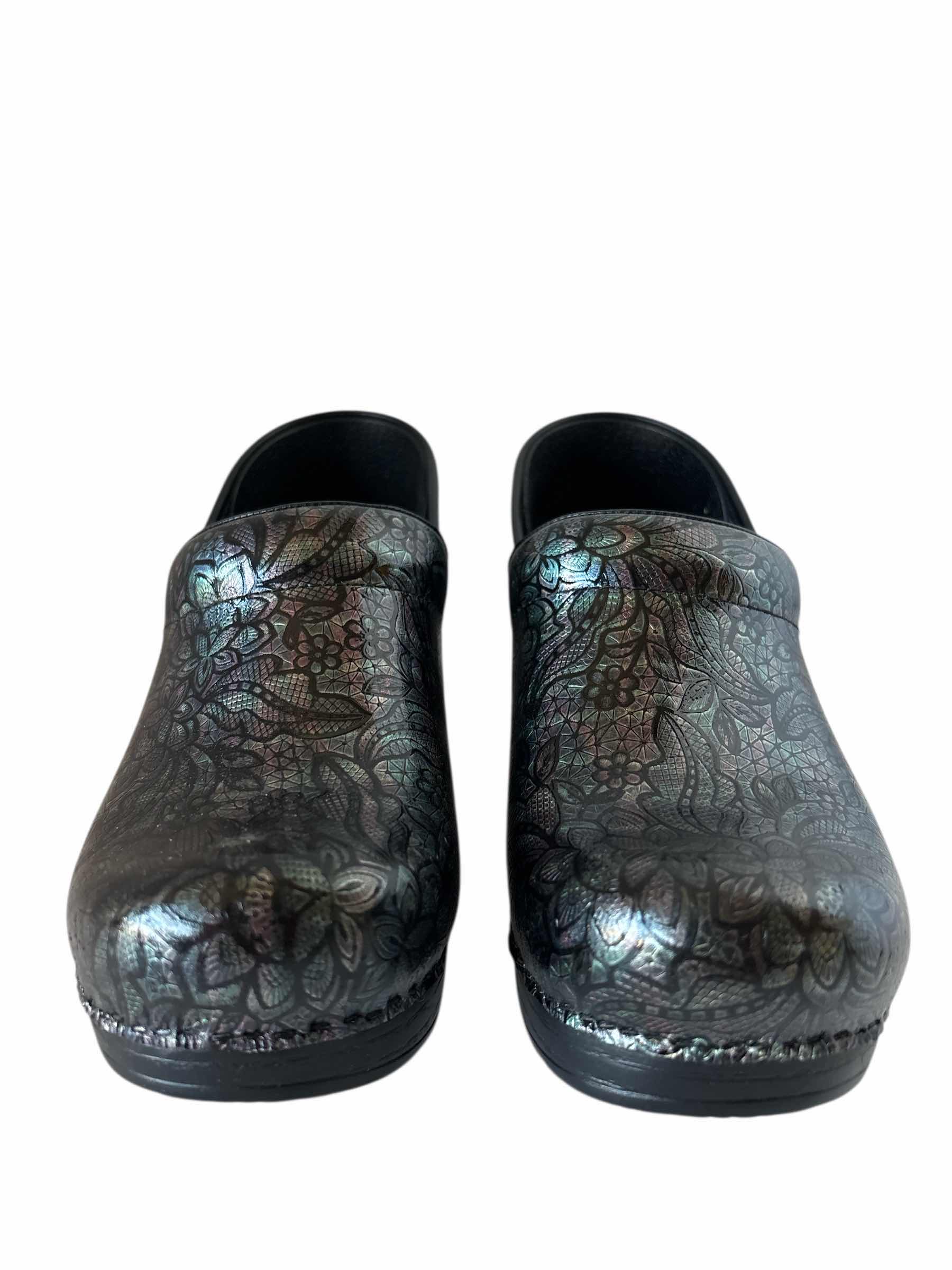 Photo 1 of DANSKO FLORAL CLOGS SIZE 37 WOMENS