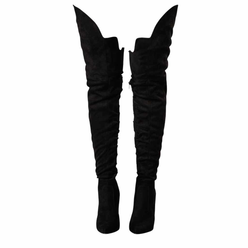 Photo 1 of FASHION NOVA SUEDE HIGH THIGH BOOTS SIZE 7 WOMENS