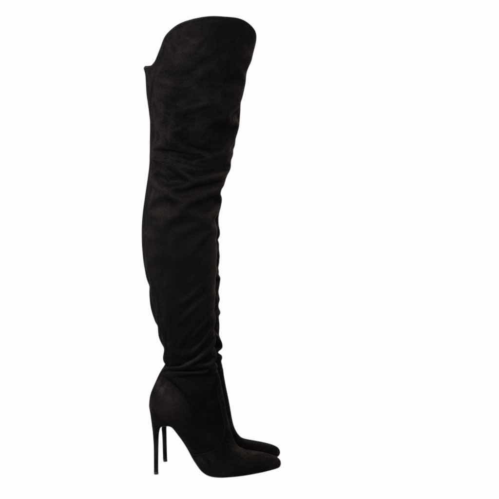 Photo 1 of FASHION NOVA SUEDE HIGH THIGH BOOTS SIZE 7 WOMENS