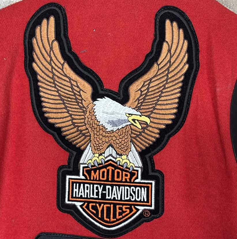 Photo 1 of BASCOM PROJECTS UNIVERSITY JACKET WITH HARLEY-DAVIDSON PATCHES