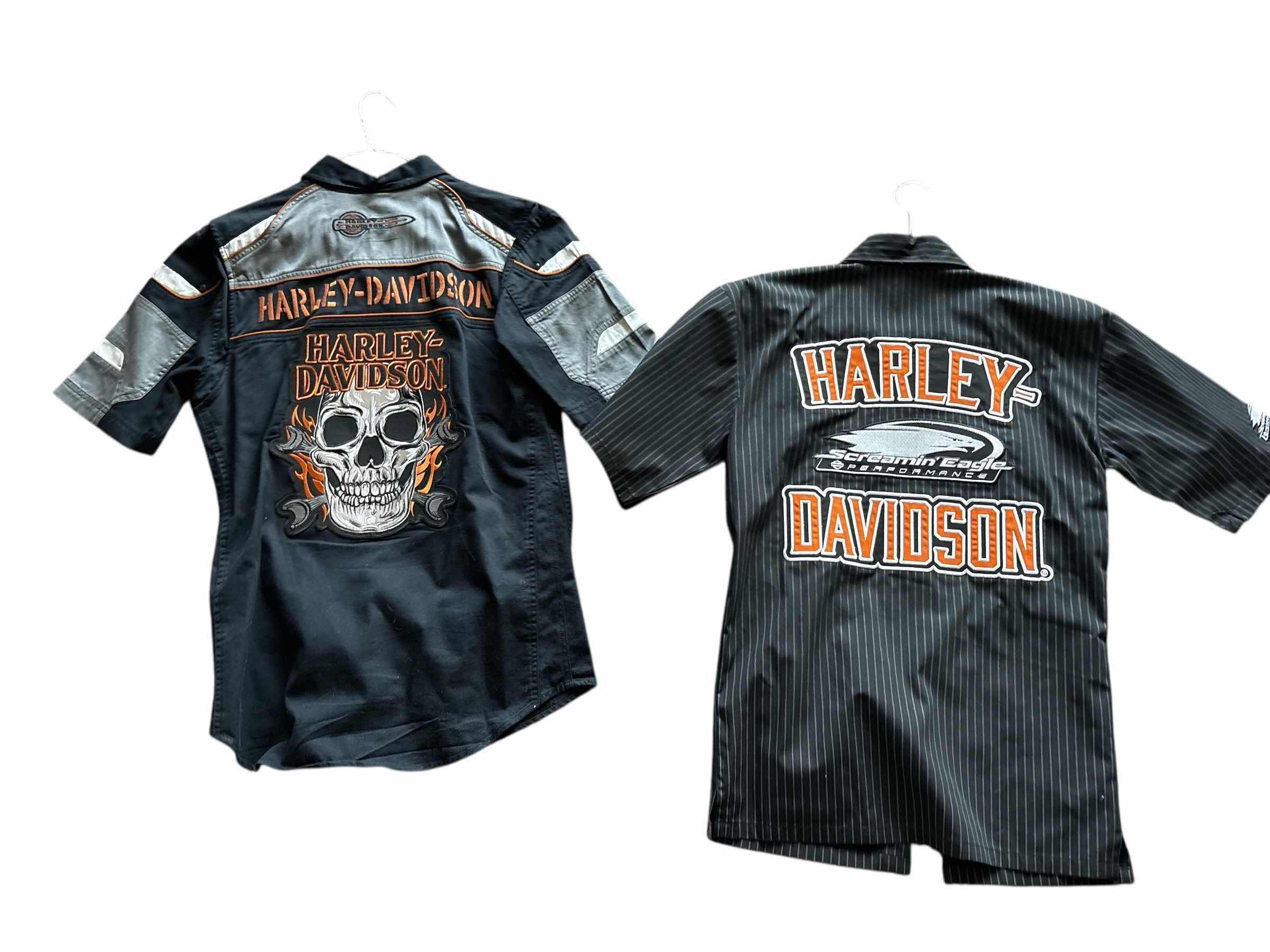 Photo 1 of (2)PCS HARLEY-DAVIDSON BUTTON UP T-SHIRT