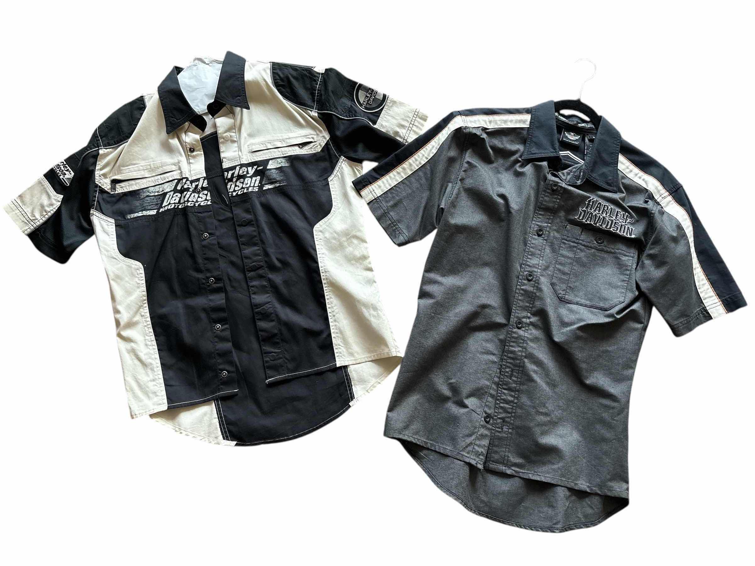 Photo 1 of (2)PCS HARLEY-DAVIDSON BUTTON UP SHORT SLEEVE MENS M
