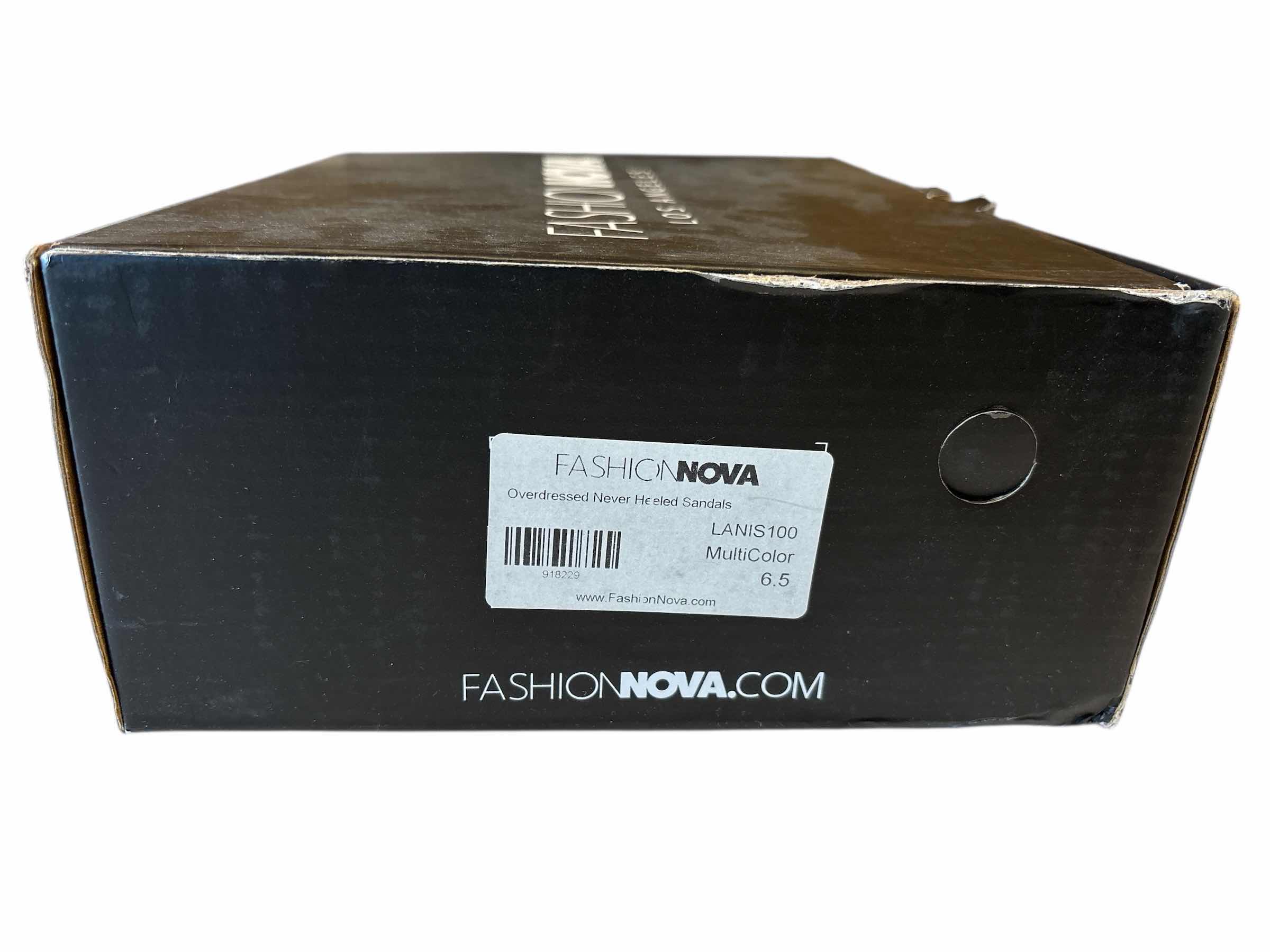 Photo 1 of FASHION NOVA OVERDRESSED NEVER HEELED SANDALS, WOMEN SIZE 6.5 MULTICOLORED SNAKESKIN