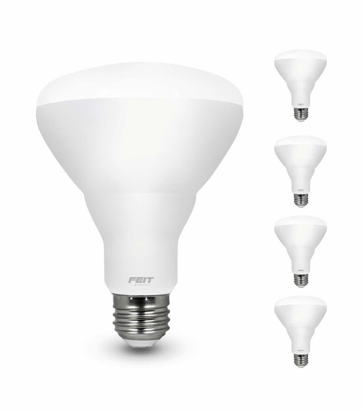 Photo 1 of NEW 4-PACK FEIT ELECTRIC BR30 LED LIGHT BULB, 65 W EQUIVALENT, DIMMABLE, 650 LUMENS, E26 STANDARD BASE, 2700K SOFT WHITE