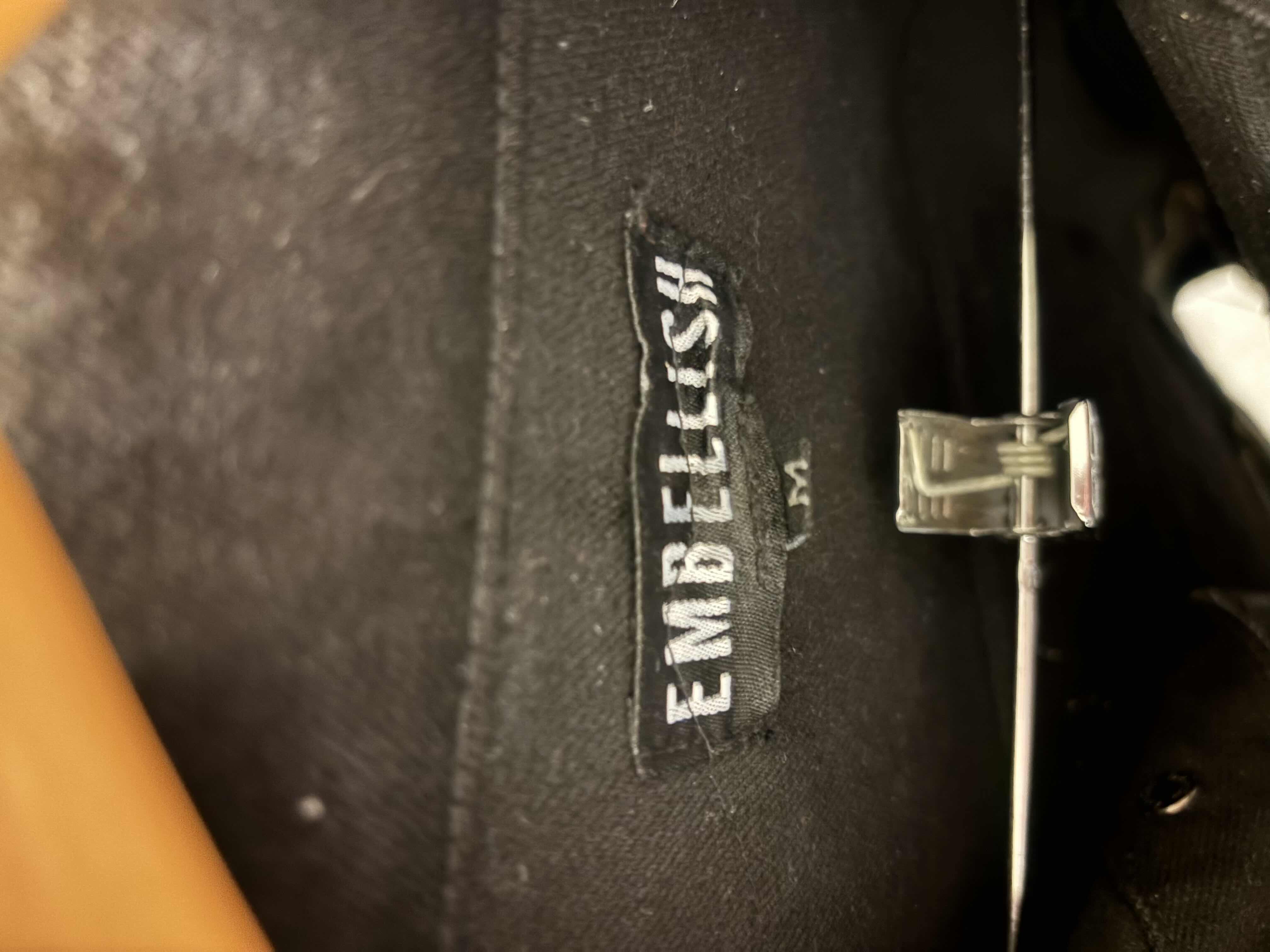 Photo 1 of EMBELLISH BRAND JACKET & JEANS W CUSTOMIZED HARLEY PATCHES, MENS SIZE MEDIUM