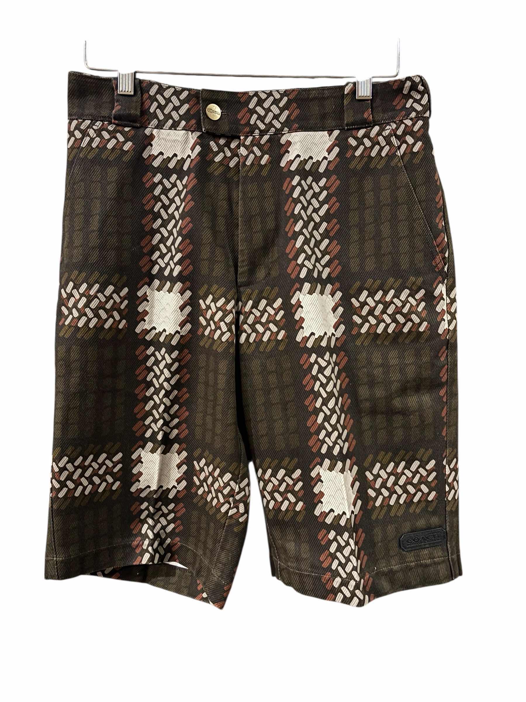 Photo 1 of COACH BROWN PLAID SHORTS MENS W 31