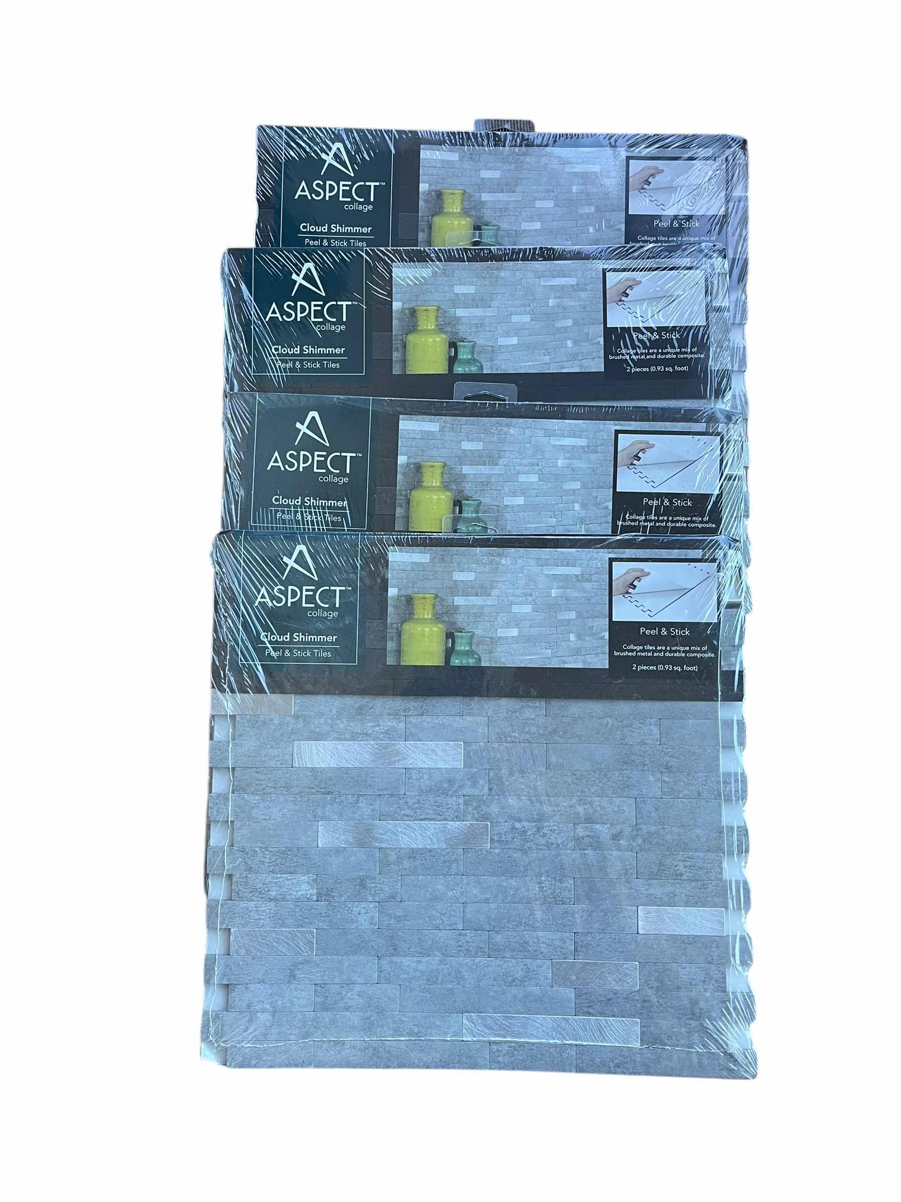 Photo 1 of NEW 4-PACK ASPECT COLLAGE CLOUD SHIMMER FINISH PEEL & STICKER TILES $43
