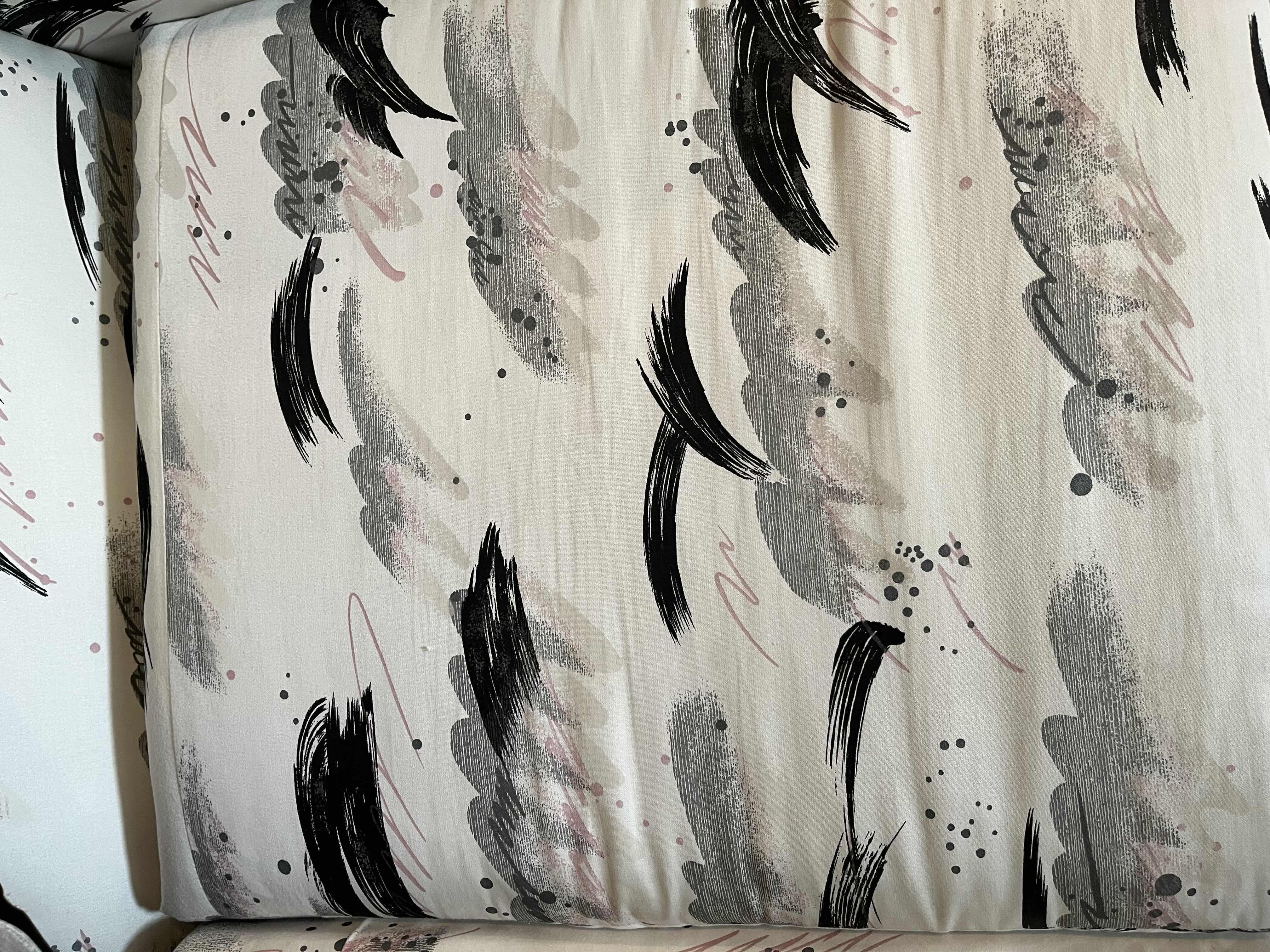 Photo 1 of GRAPHIC ABSTRACT PATTERN CUSTOM UPHOLSTERED SOFA 91” X 38” H28” (READ NOTES)