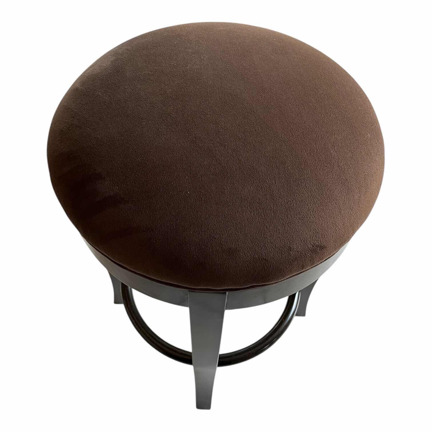 Photo 1 of ASHLEY FURNITURE BROWN UPHOLSTERY WOOD SWIVEL BAR STOOL 18” X 26”