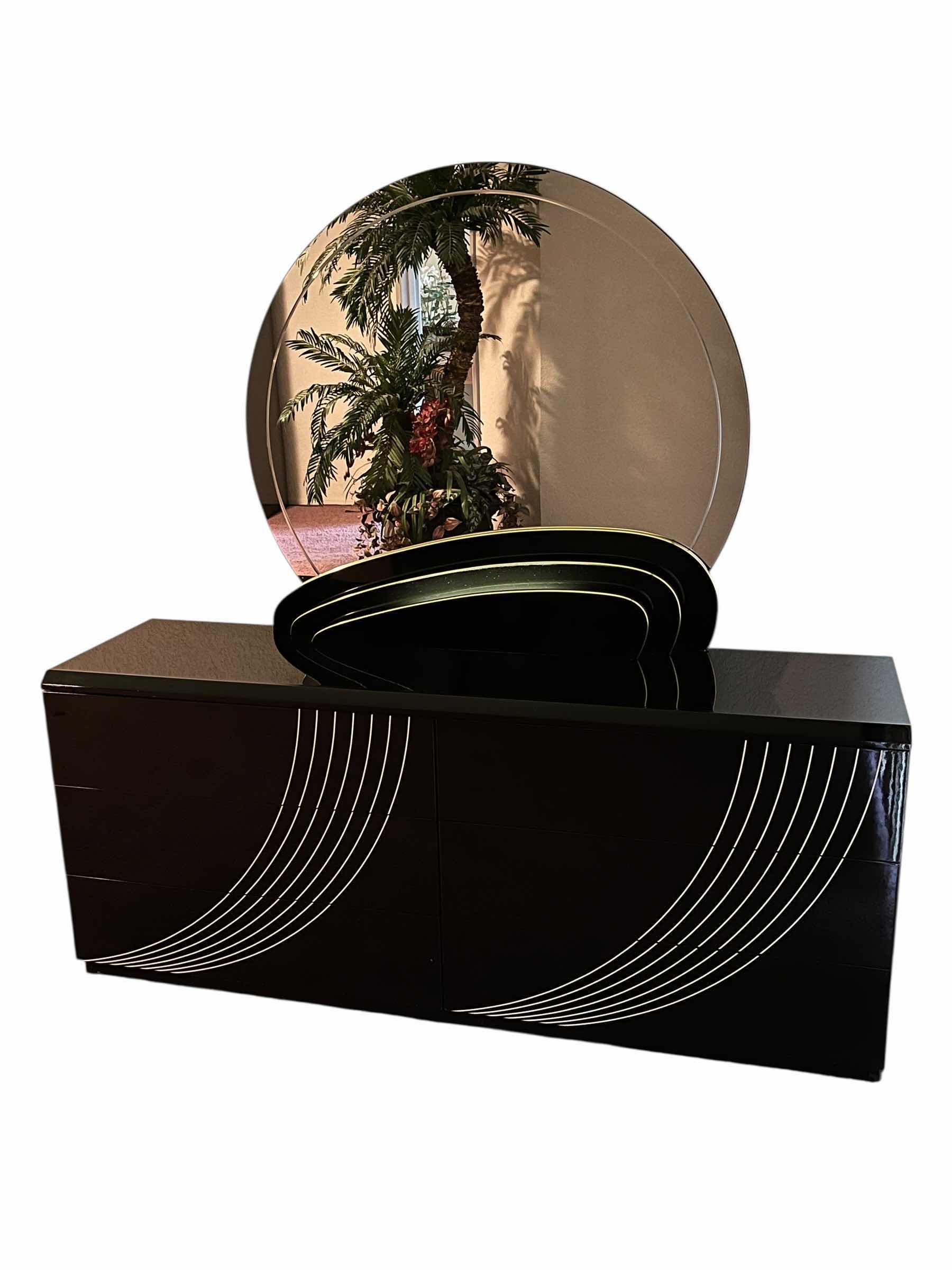 Photo 1 of ABSTRACT BLACK & WHITE LAMINATE 6 DRAWER VANITY DRESSER 71” X 19” H71”