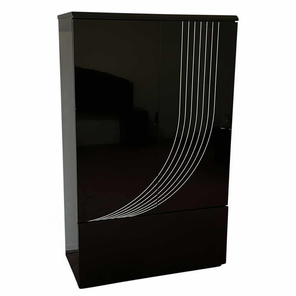 Photo 1 of ABSTRACT BLACK & WHITE LAMINATE 2 DRAWER MEDIA CABINET 40.5” X 22” H66”