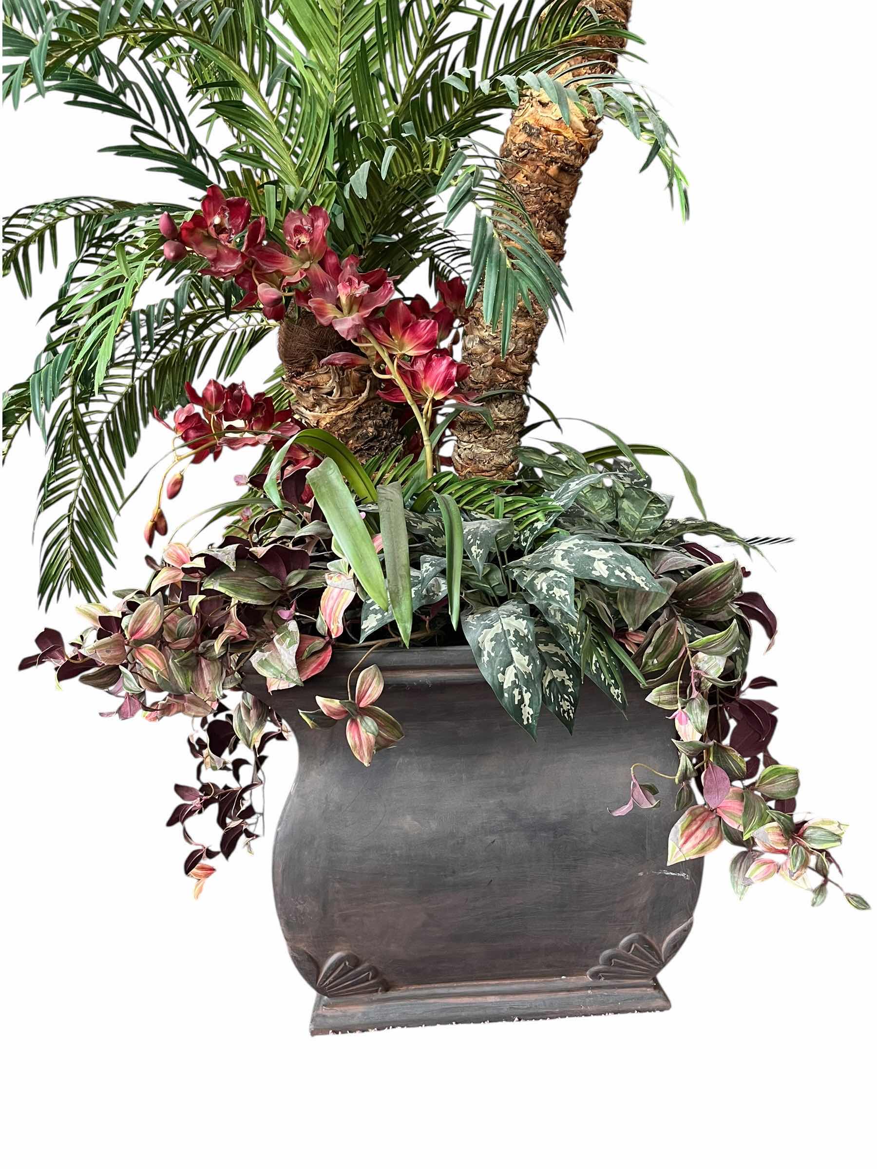 Photo 1 of INDOOR 8’ PALM TREE W KAS EARLY CENTURY STYLE RESIN PLANTER POT 45” X 96”