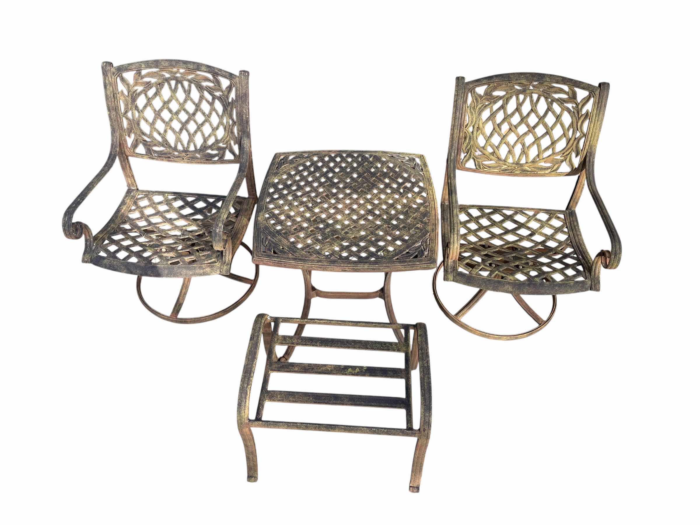 Photo 1 of AGED METAL FINISH ALUMINUM 4PC PATIO SET (READ NOTES)