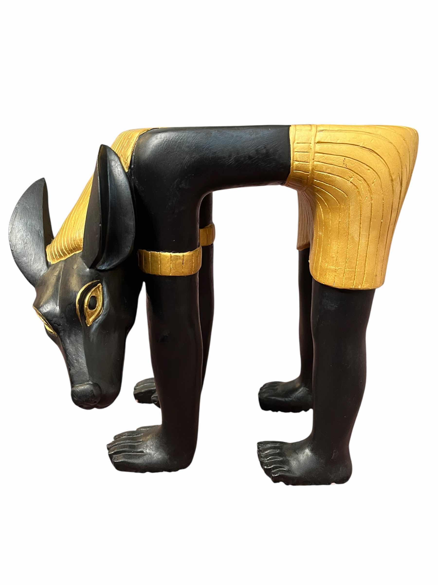 Photo 1 of DESIGN TOSCANO GOLD & BLACK BOWING ANUBIS SCULPTED RESIN STATUE 11” X 8” H10.5”