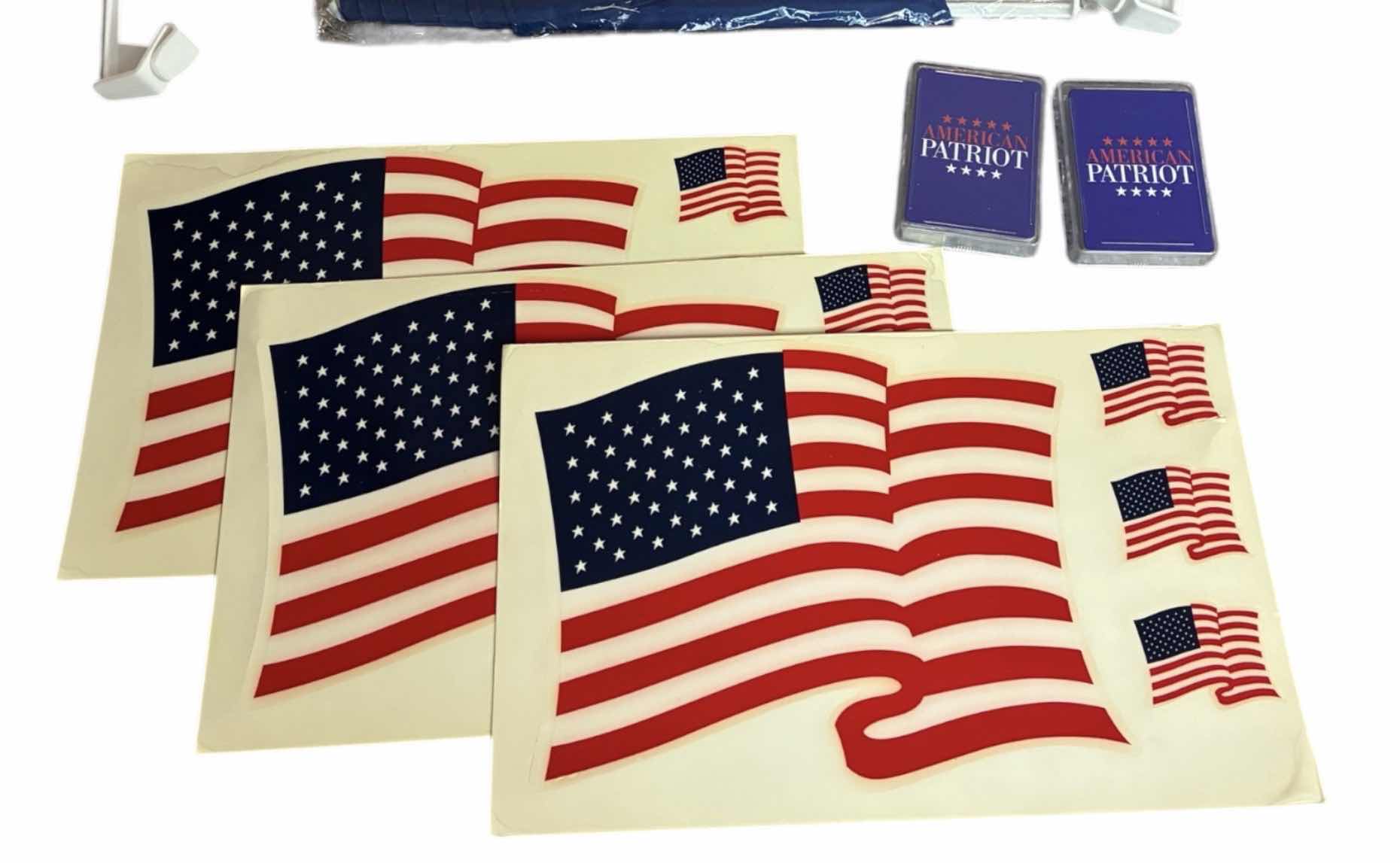 Photo 1 of AMERICAN PATRIOT SWAG– FLAG, STICKERS & PLAYING CARDS