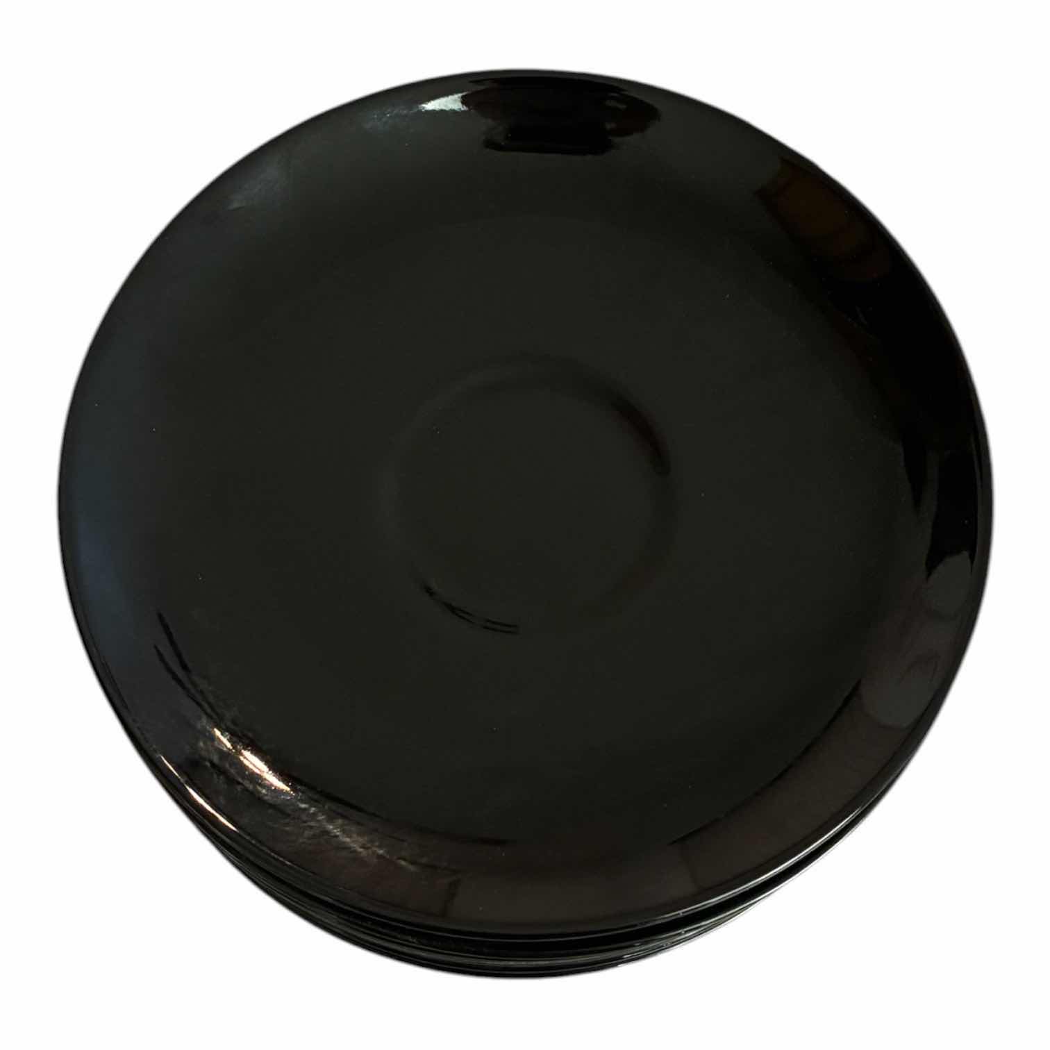 Photo 1 of MIKASA THREADS COLLECTION BLACK FINE CHINA TEA SAUCERS (8) $80