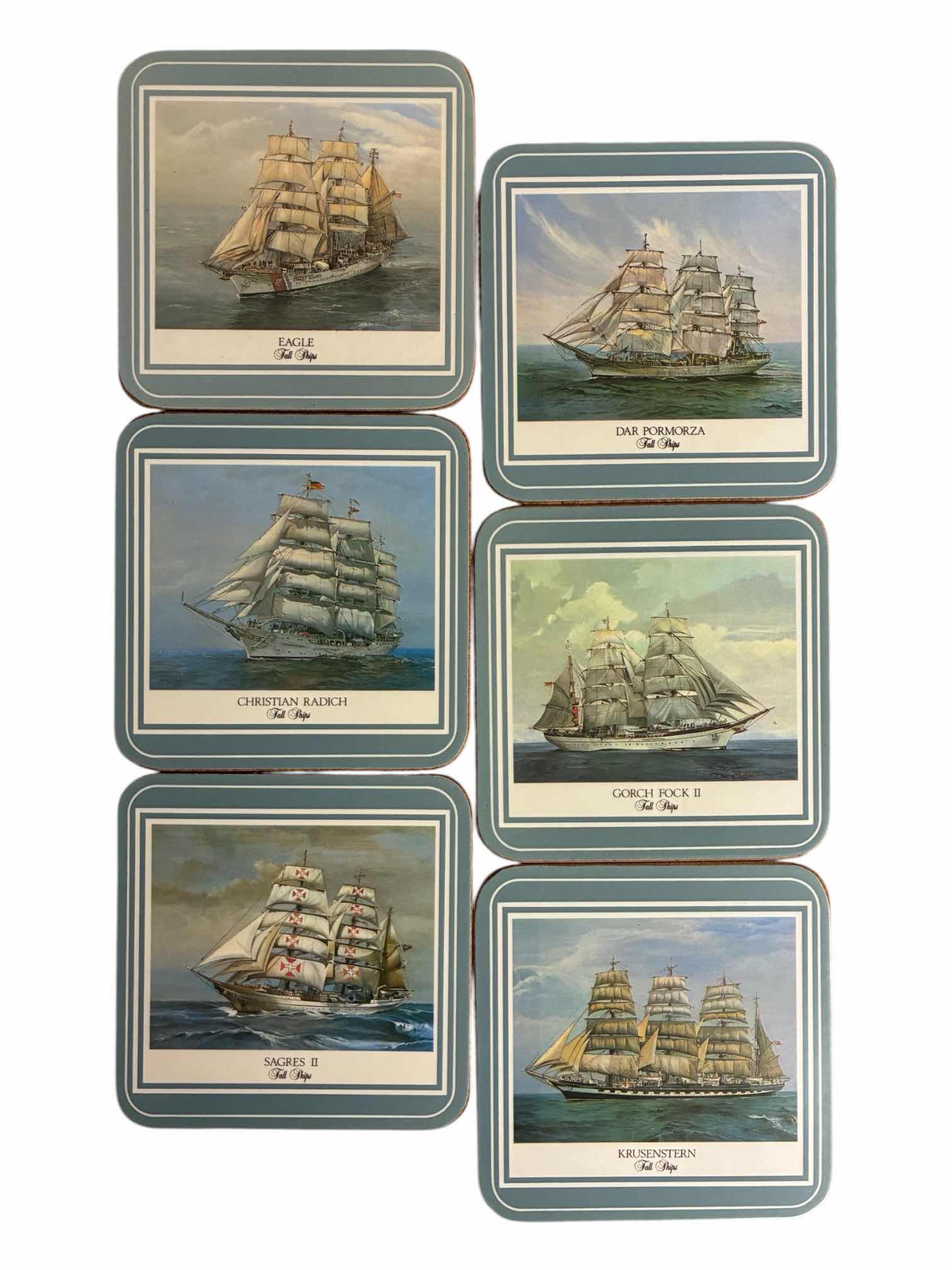 Photo 1 of PIMPERNEL TALL SHIP SERIES SHIP CORK COASTERS (6)