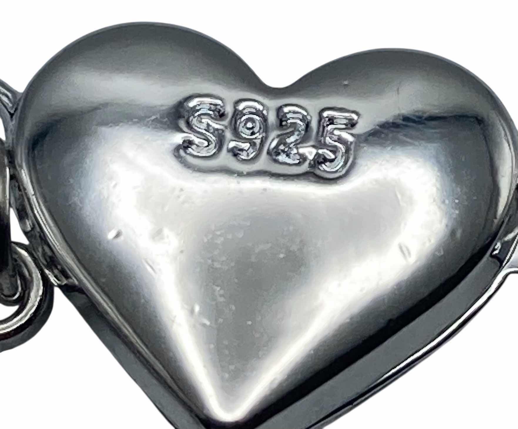 Photo 1 of HEART STERLING SILVER BRACELET PENDANTS (8) .375” 29.8G (READ NOTES) $40