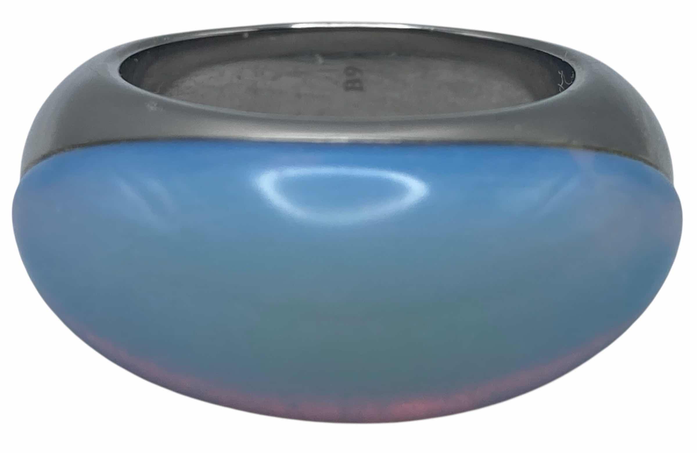 Photo 1 of CALVIN KLEIN ELLIPSE STAINLESS STEEL PEARLESCENT ACRYLIC RING SIZE 9 (READ NOTES) $95