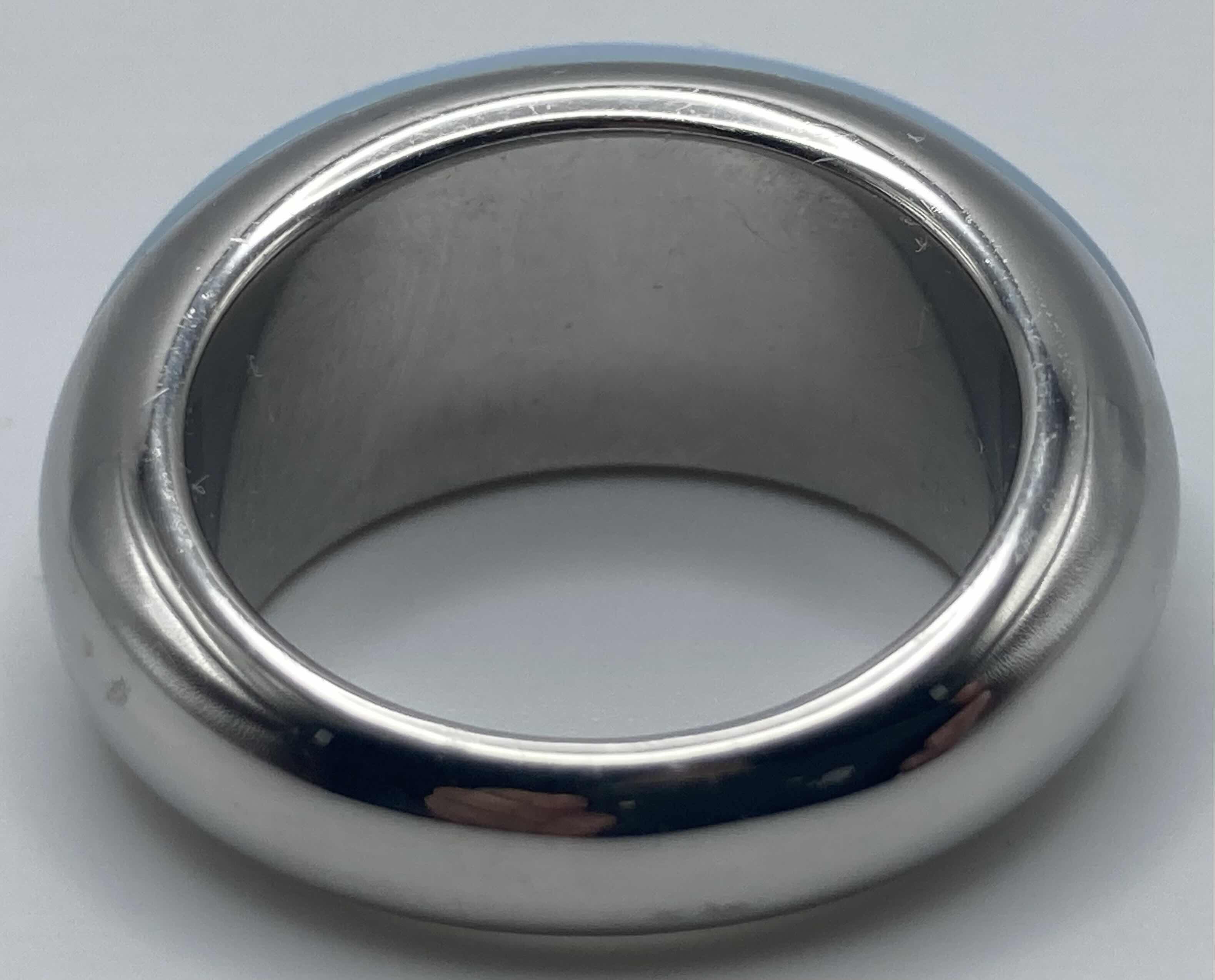 Photo 1 of CALVIN KLEIN ELLIPSE STAINLESS STEEL PEARLESCENT ACRYLIC RING SIZE 9 (READ NOTES) $95